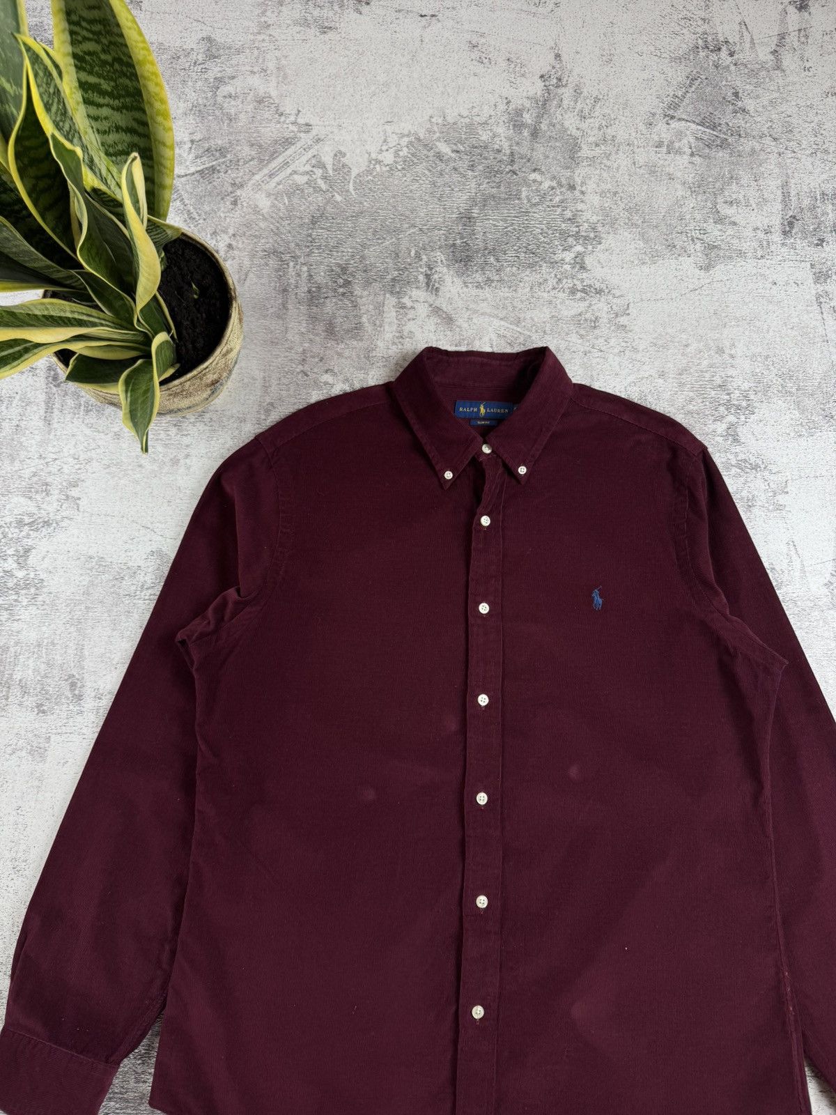 Polo Ralph Lauren Polo Ralph Velour Corduroy Cherry Button Longsleeve Shirt Size US XL / EU 56 / 4 - 4 Thumbnail