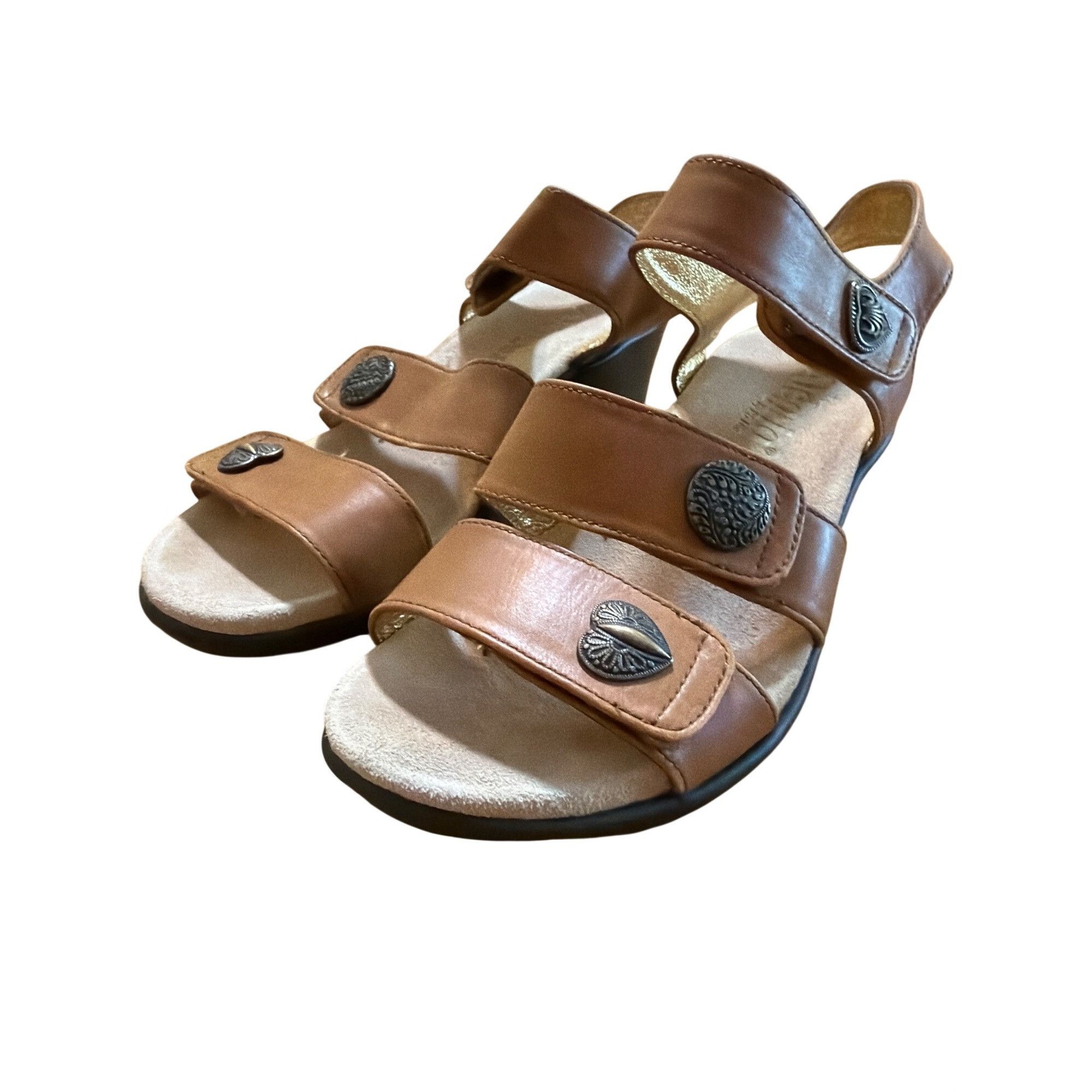 Other Alegria Brown Leather Strappy Sandals Comfort Wedges Shoes H Size US 7 / IT 37 - 1 Thumbnail