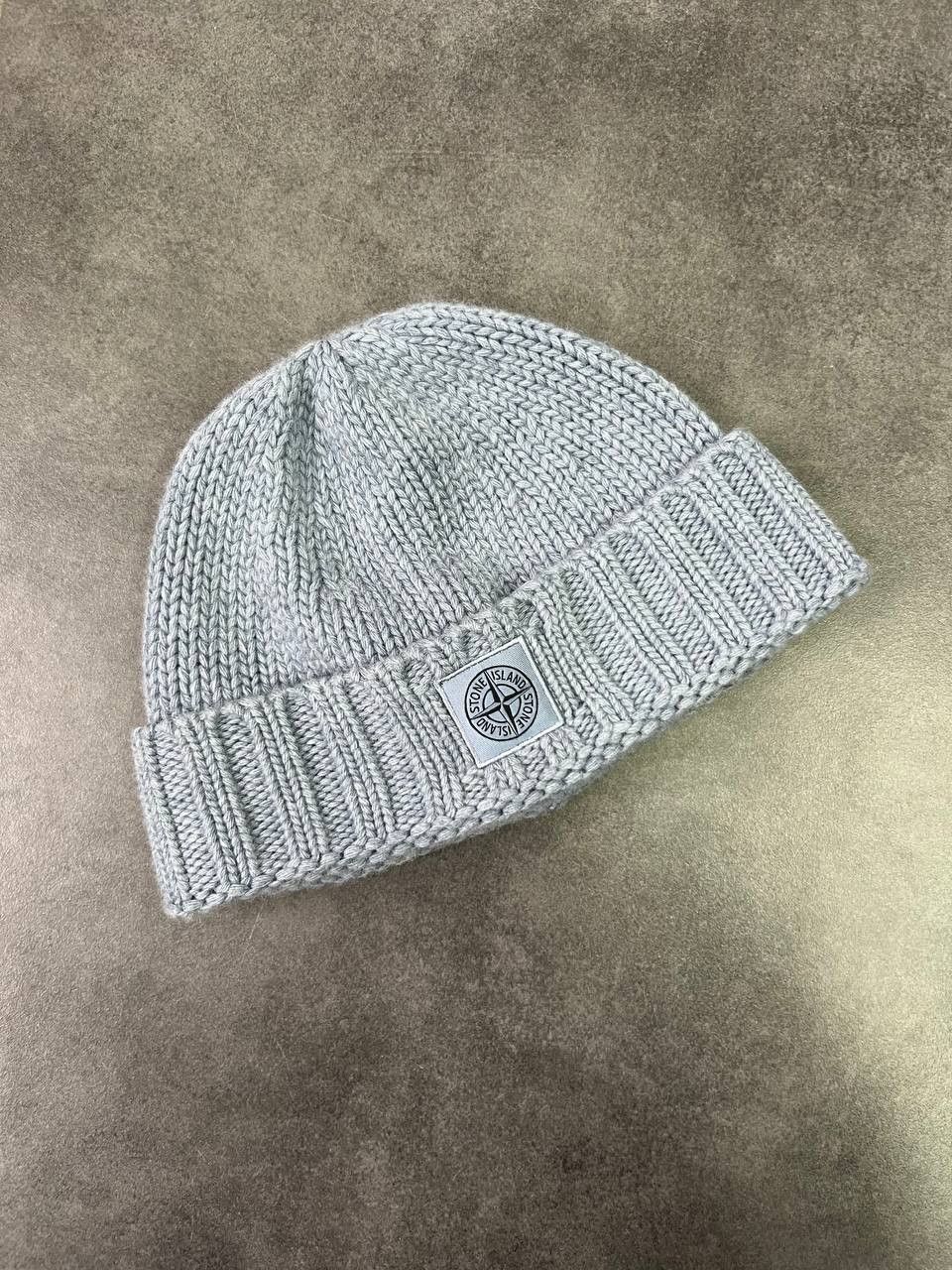 Stone Island Pastel Light-Blue Wool Beanie Hat Size ONE SIZE - 1 Thumbnail