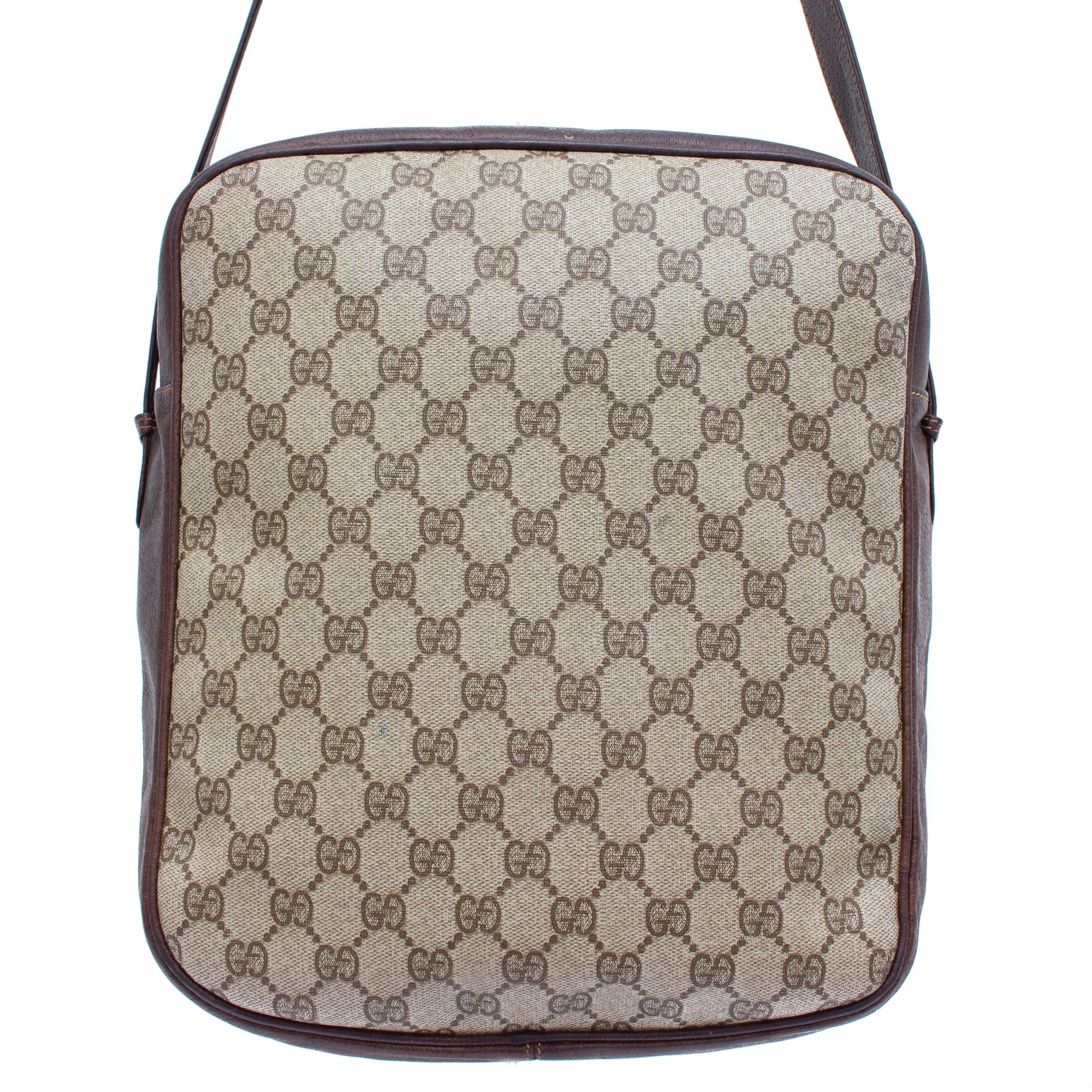 Gucci × Vintage VTG Gucci Brown GG Supreme Canvas and Leather Crossbody Bag Size ONE SIZE - 7 Thumbnail