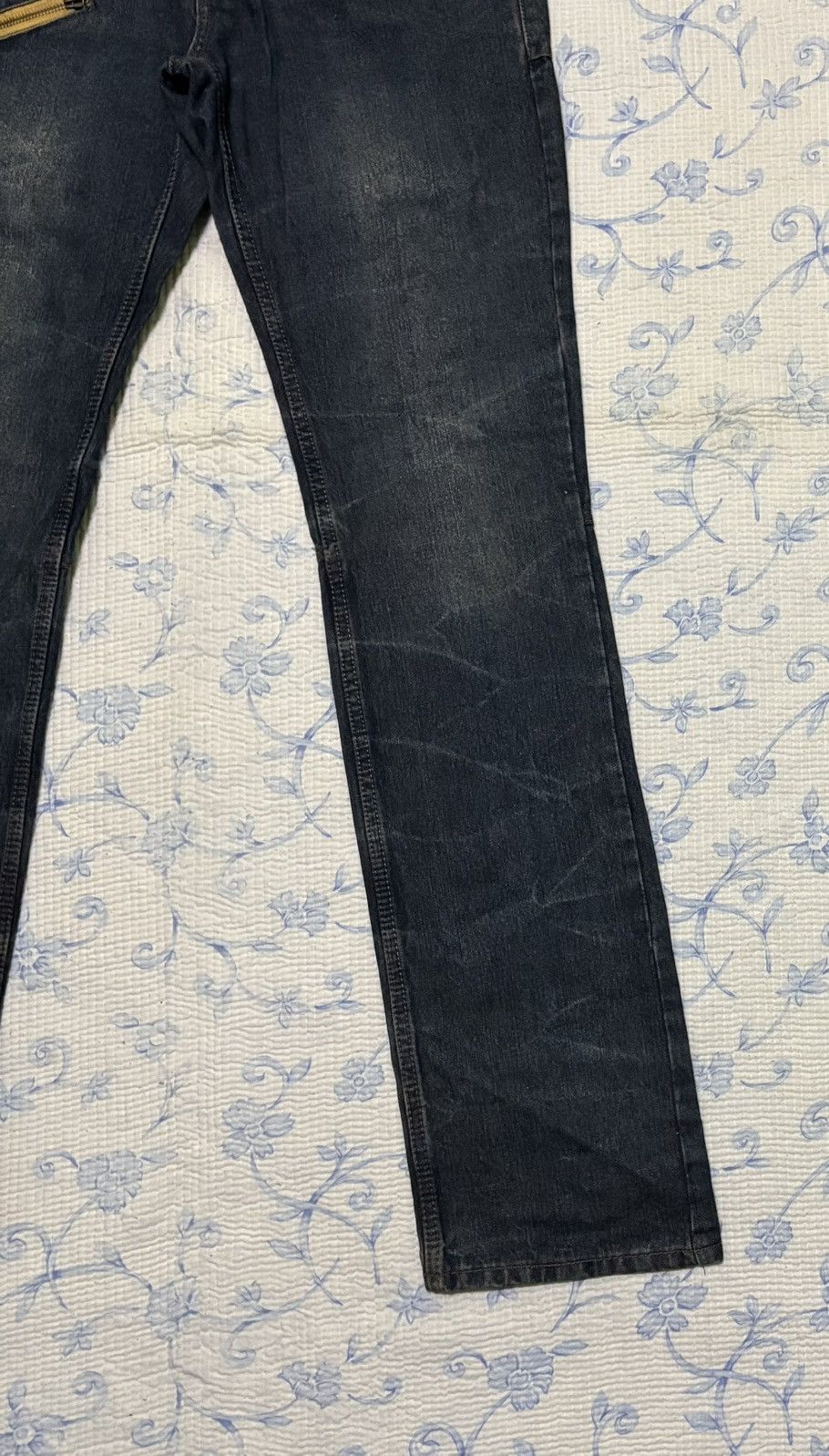 Japanese Brand Japanese Doublefocus Double Waist Jeans Low Flared Denim Size US 31 - 8 Thumbnail