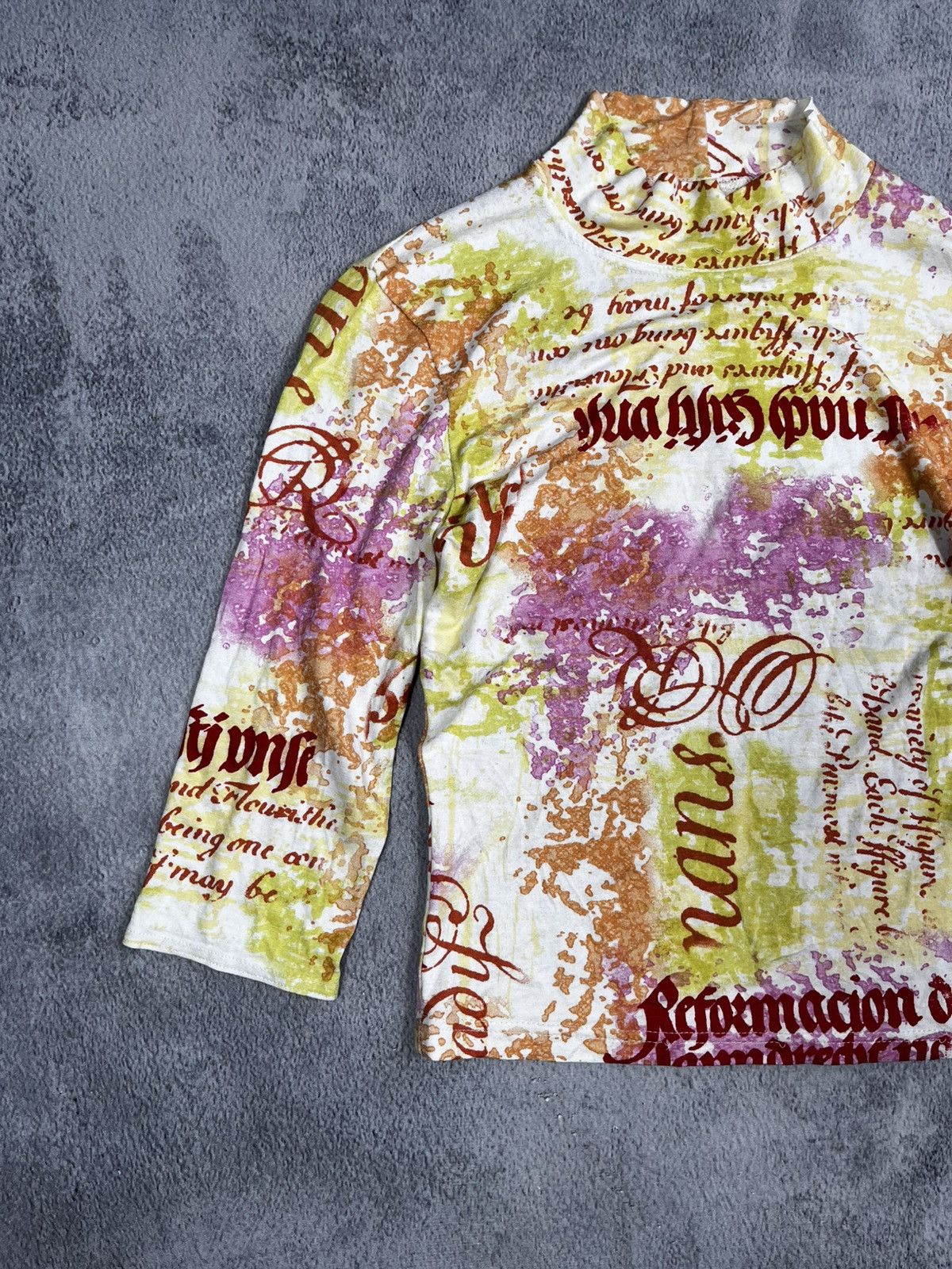 Japanese Brand × Vintage Vintage Y2K JPG style printed 00s 3/4 tee gazette Size S / US 4 / IT 40 - 2 Thumbnail