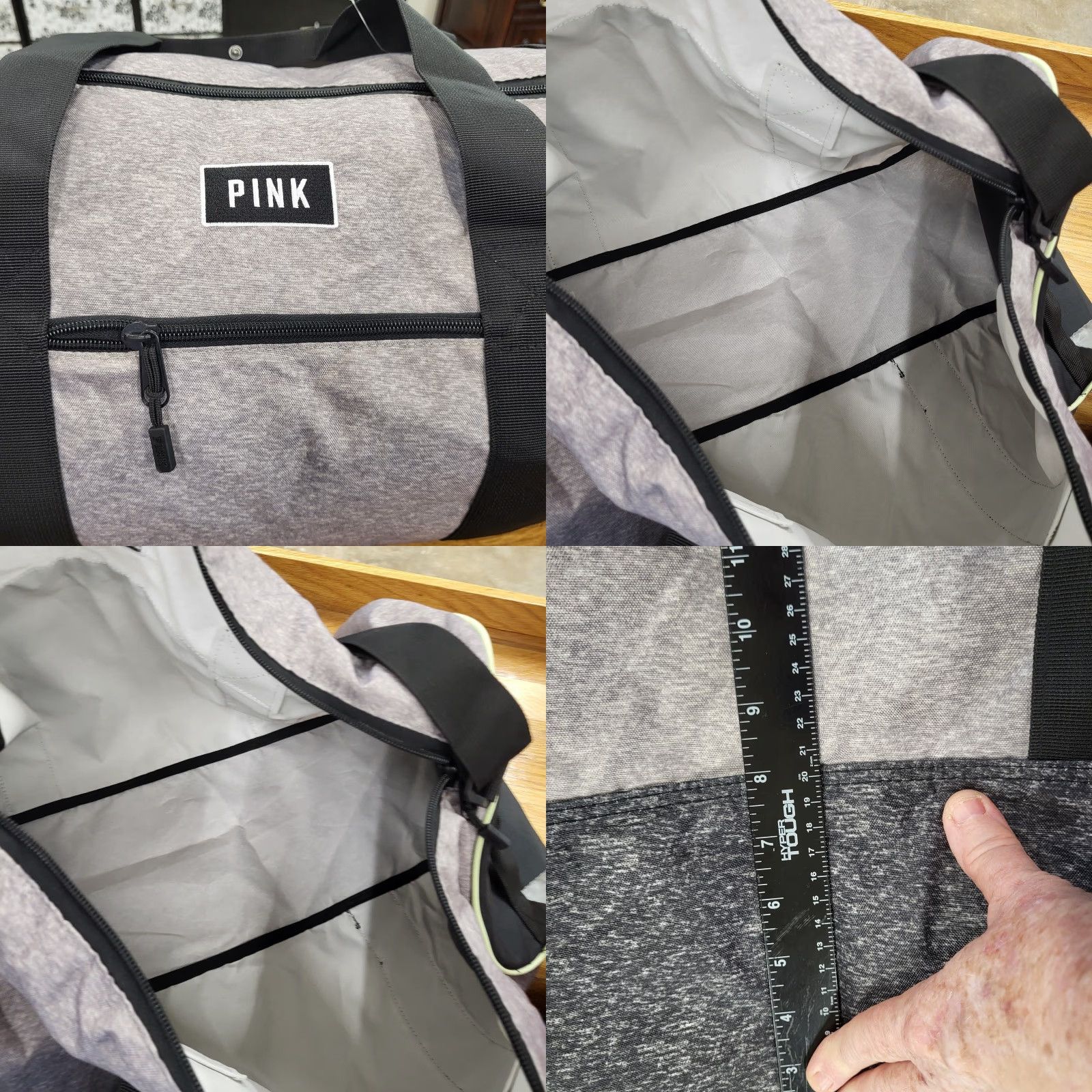 Victoria's Secret NWT Victoria's Secret PINK Weekender Duffle Bag Zip Top & Pocket Grey & Black Size XL / US 12-14 / IT 48-50 - 8 Thumbnail