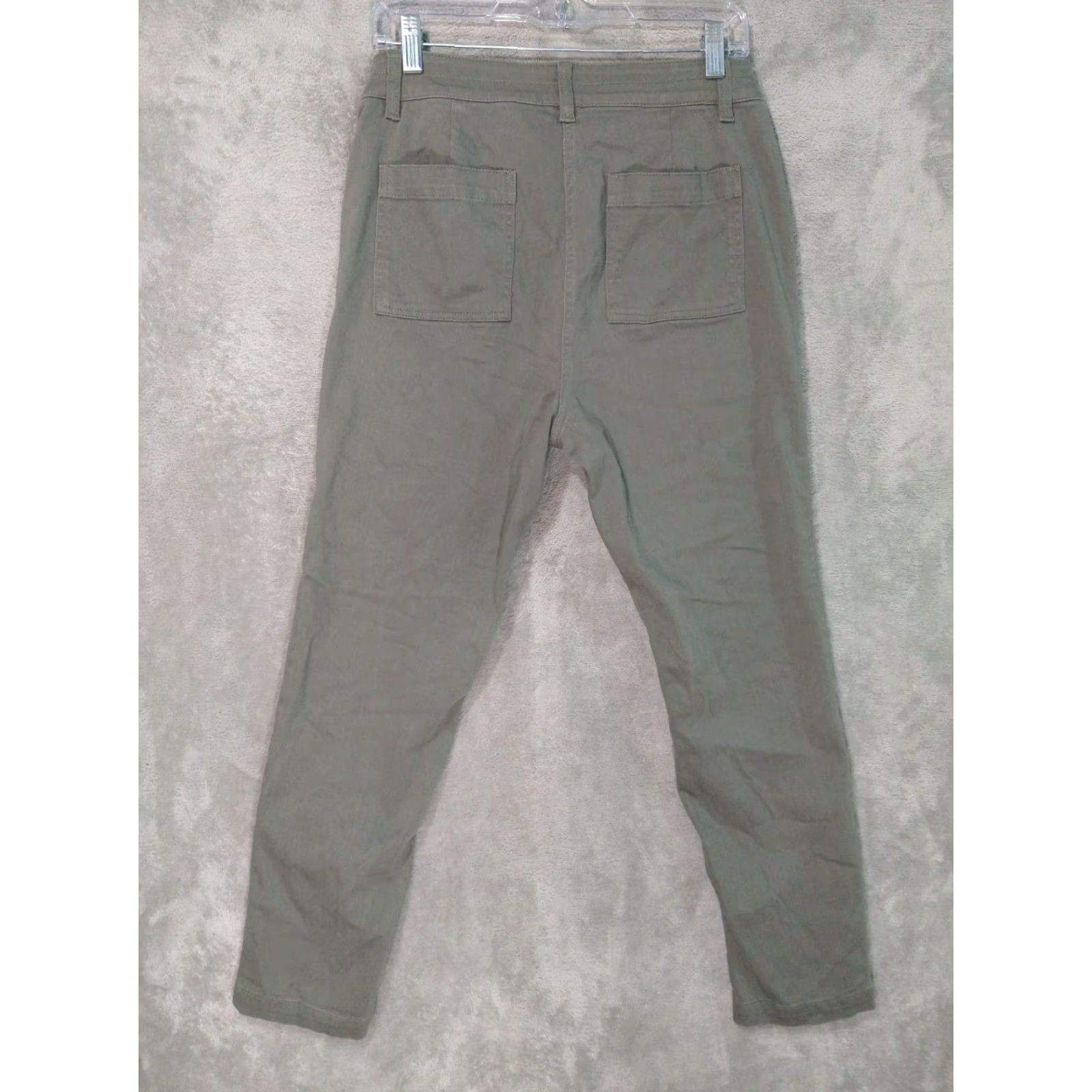 Vintage J Jill Pants Womens 10 Green Cargo Chino Floral Embroidered Mid Rise Stretch Casual Travel Bohemian Preppy Size 32" / US 10 / IT 46 - 2 Thumbnail