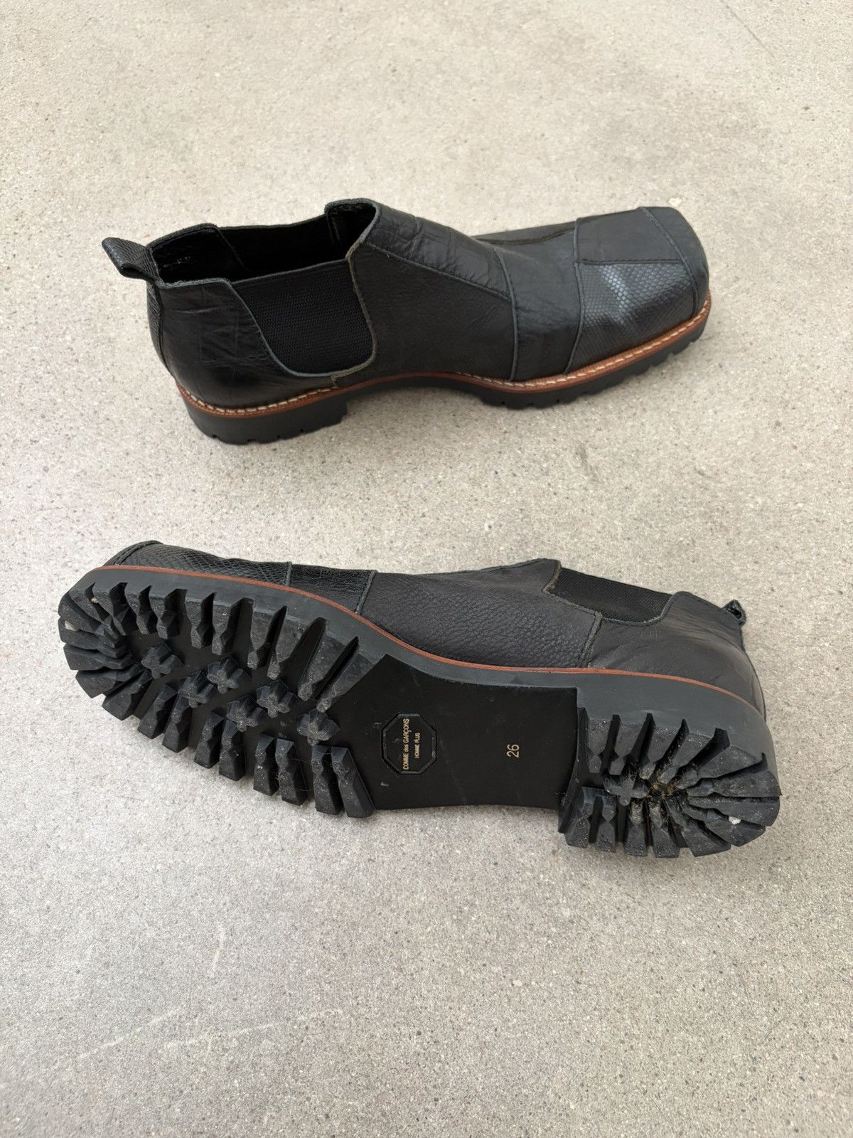 Comme des Garcons Homme Plus leather patchwork low boot Size US 9 / EU 42 - 6 Thumbnail