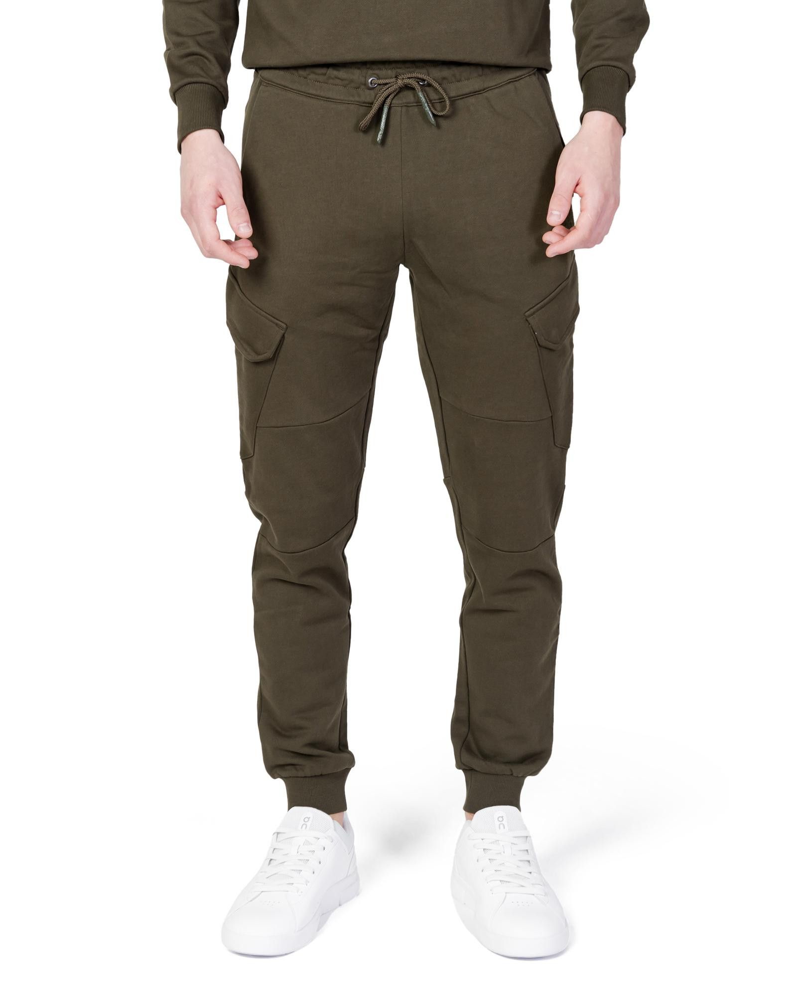 image of U S Polo Assn Cotton Trousers With Side Pockets And Laces in Green, Men's (Size 32)