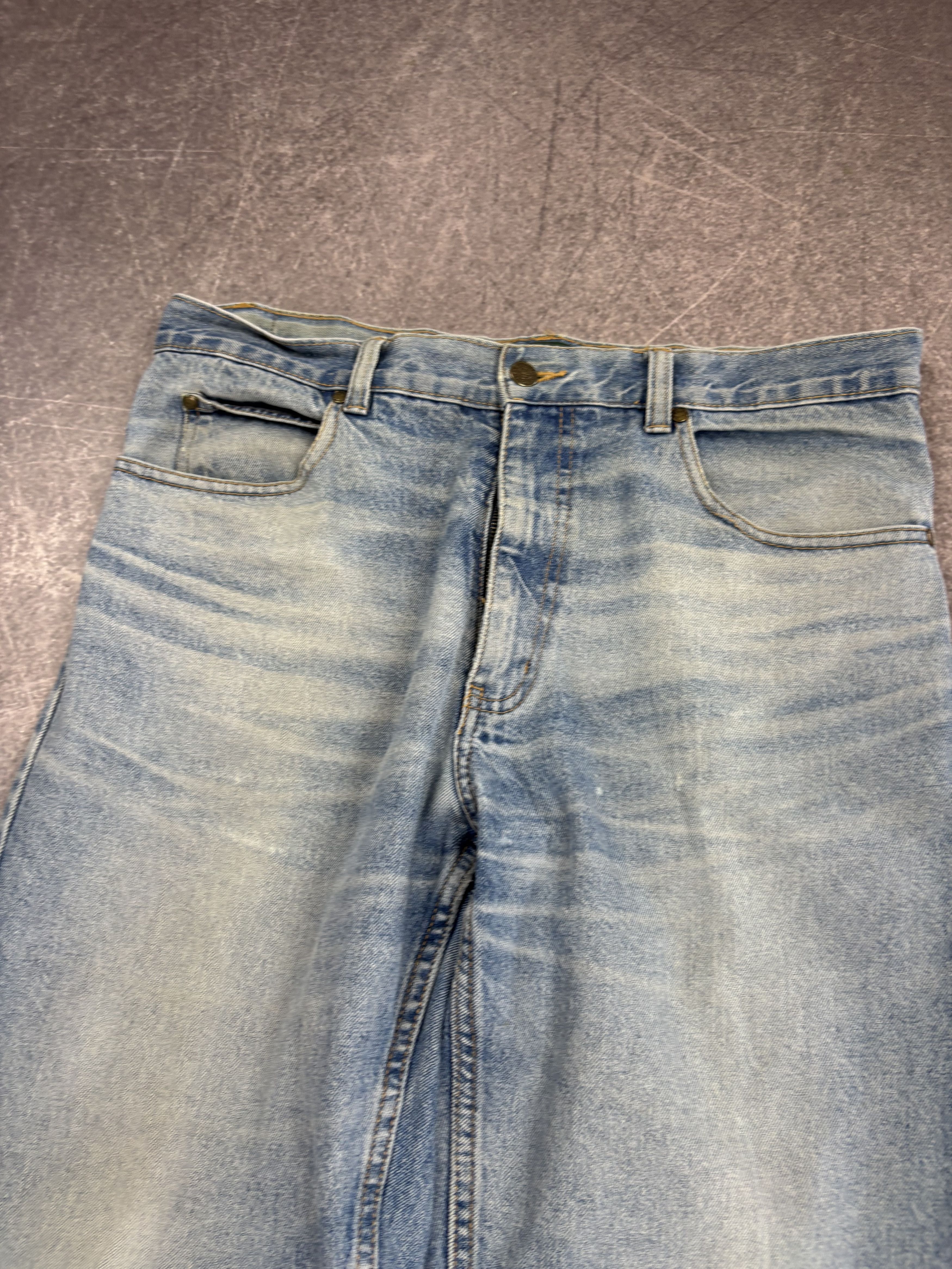 Japanese Brand 💥CRAZY CHROME HEARTS STYLE BAGGY WASHED JEANS Size US 32 / EU 48 - 2 Thumbnail