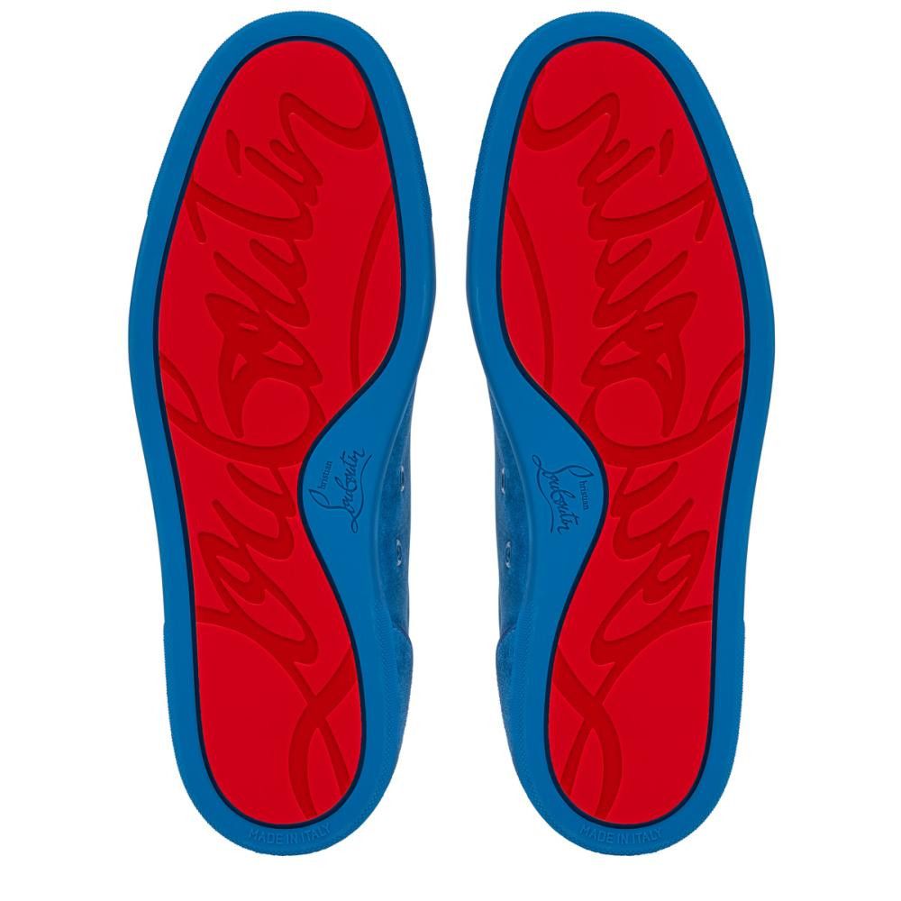 Christian Louboutin o1s1wg110125 Luis Junior Spikes Suede Sneakers in Blue Size US 12 / EU 45 - 5 Thumbnail