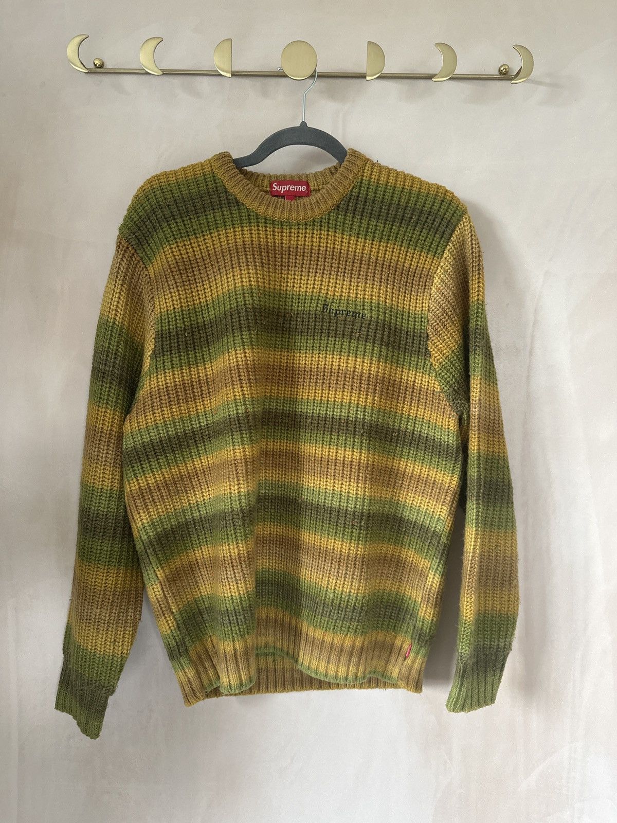 Supreme Supreme Stripe Velour L/S Polo | Grailed