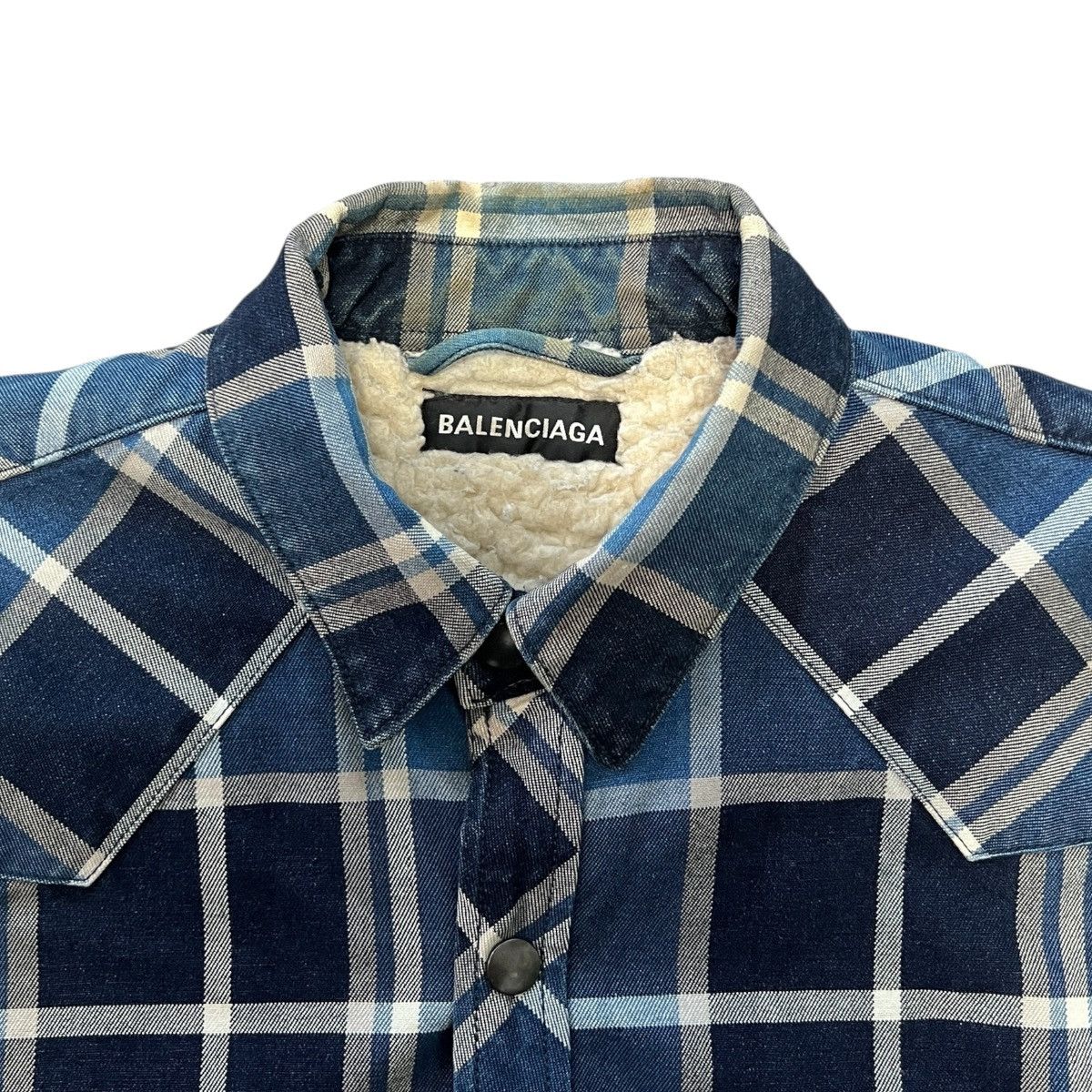 Balenciaga BALENCIAGA 2019AW Oversized Shearling Check Shirt Jacket Size US S / EU 44-46 / 1 - 2 Thumbnail