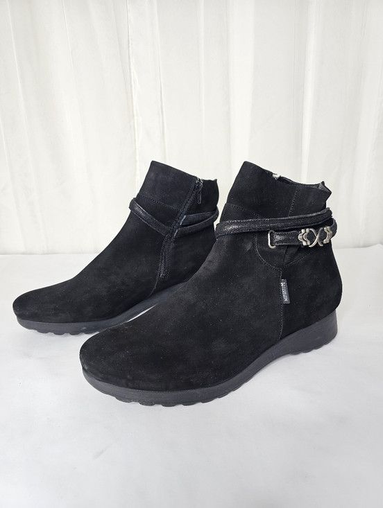 Mephisto MEPHISTO Azzura Black Suede Ankle Booties Soft-Air Wedge Size US 10 / IT 40 - 3 Thumbnail