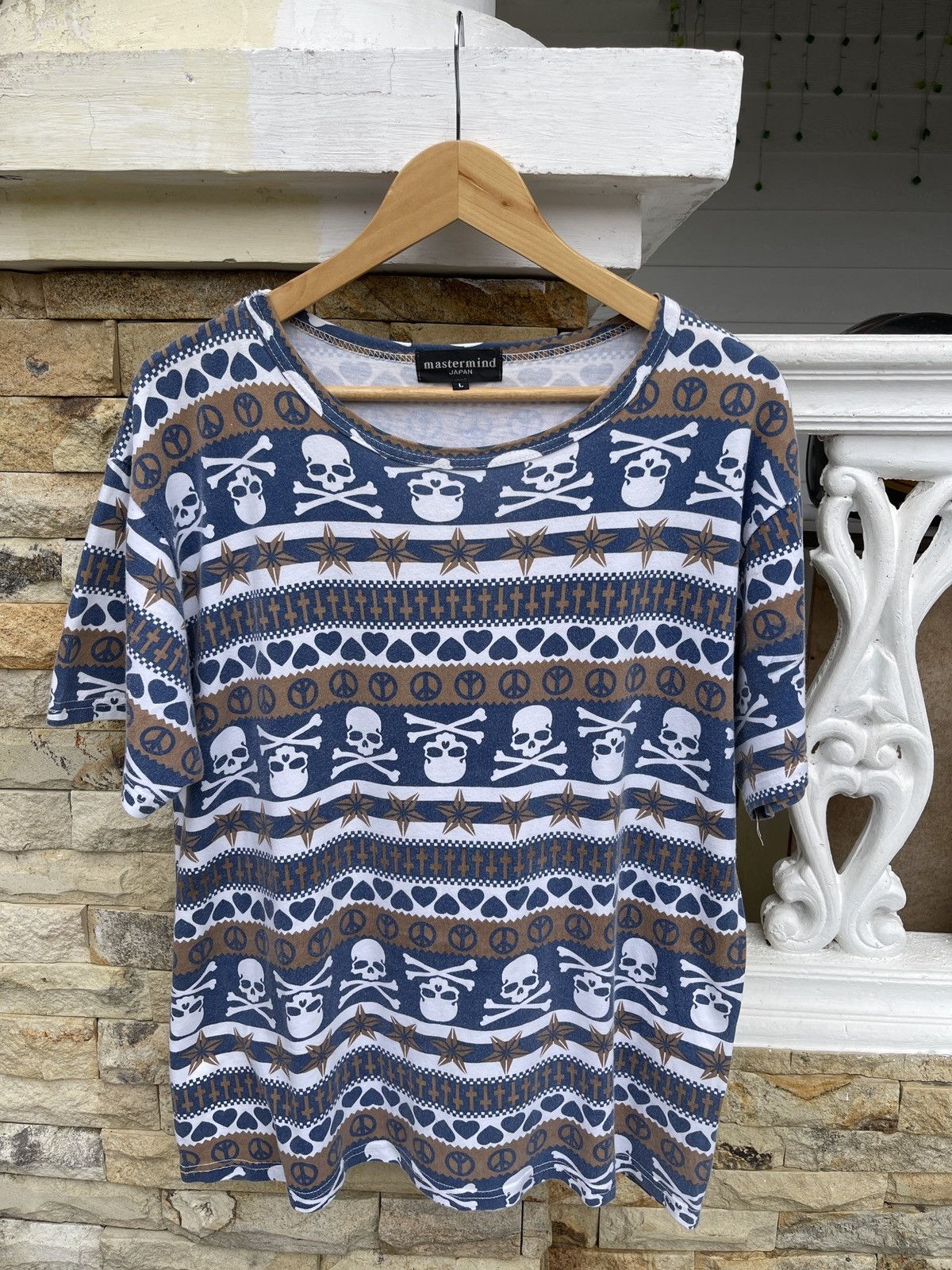 Japanese Brand Last Drop🔥Rare🔥Vintage Mastermind Skull All Over Print Tee Size US L / EU 52-54 / 3 - 1 Thumbnail