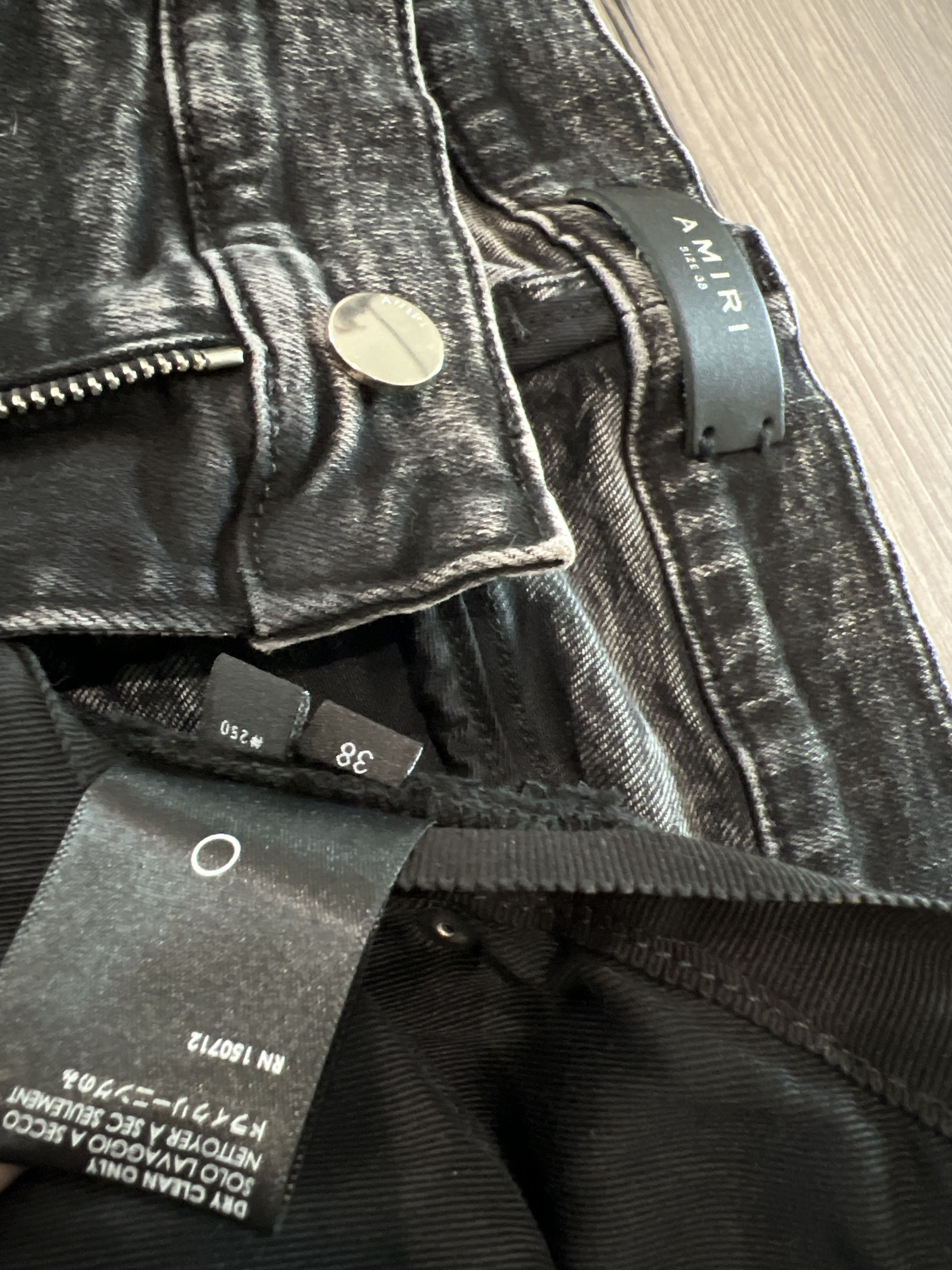 Amiri AMIRI Broken Track Acid Wash Jean Black/Neon Pink Size US 38 / EU 54 - 5 Thumbnail