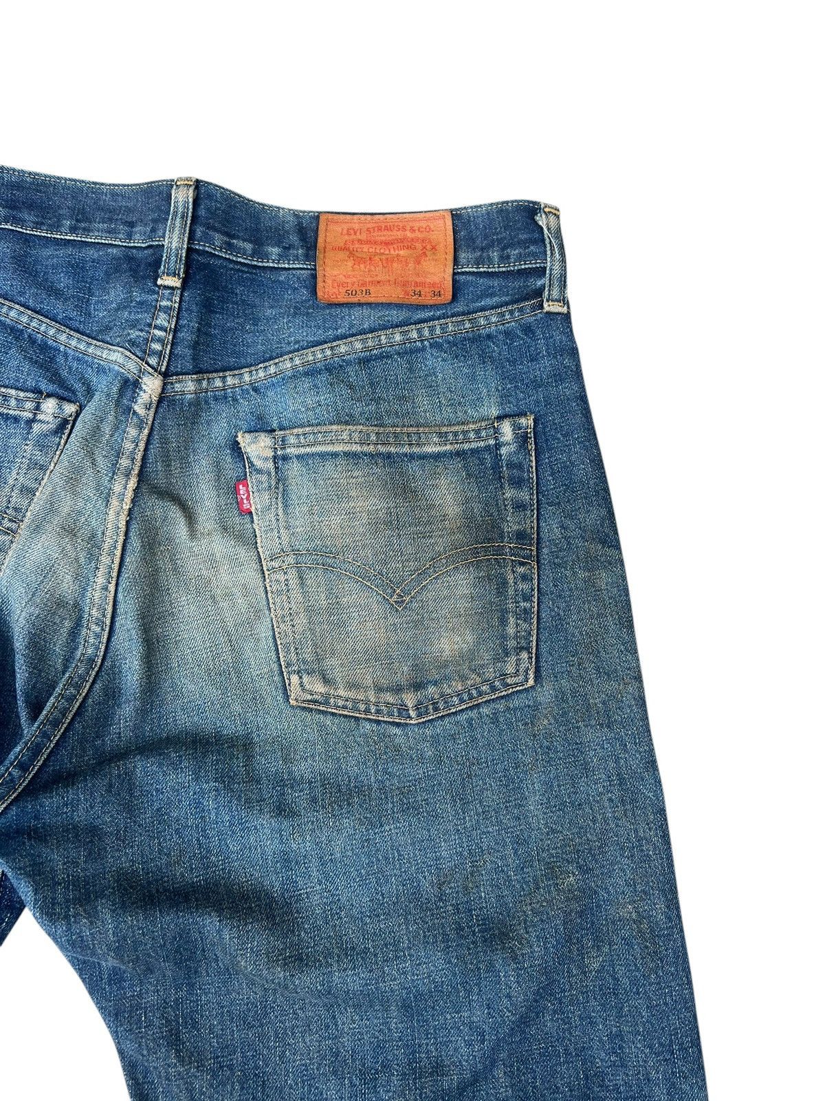 Levi's VTG 1994 Levi’s 503B XX Big E Dirty Mud Denim Selvedge Jeans Size US 34 / EU 50 - 13 Thumbnail