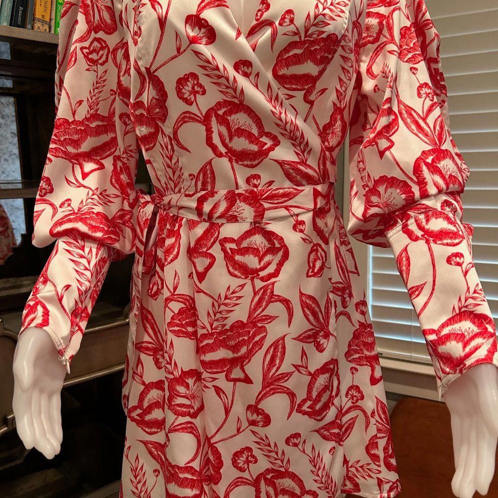 Designer C/MEO Collective OpaCity Dress Ivory Botanic Size L / US 10 / IT 46 - 6 Thumbnail