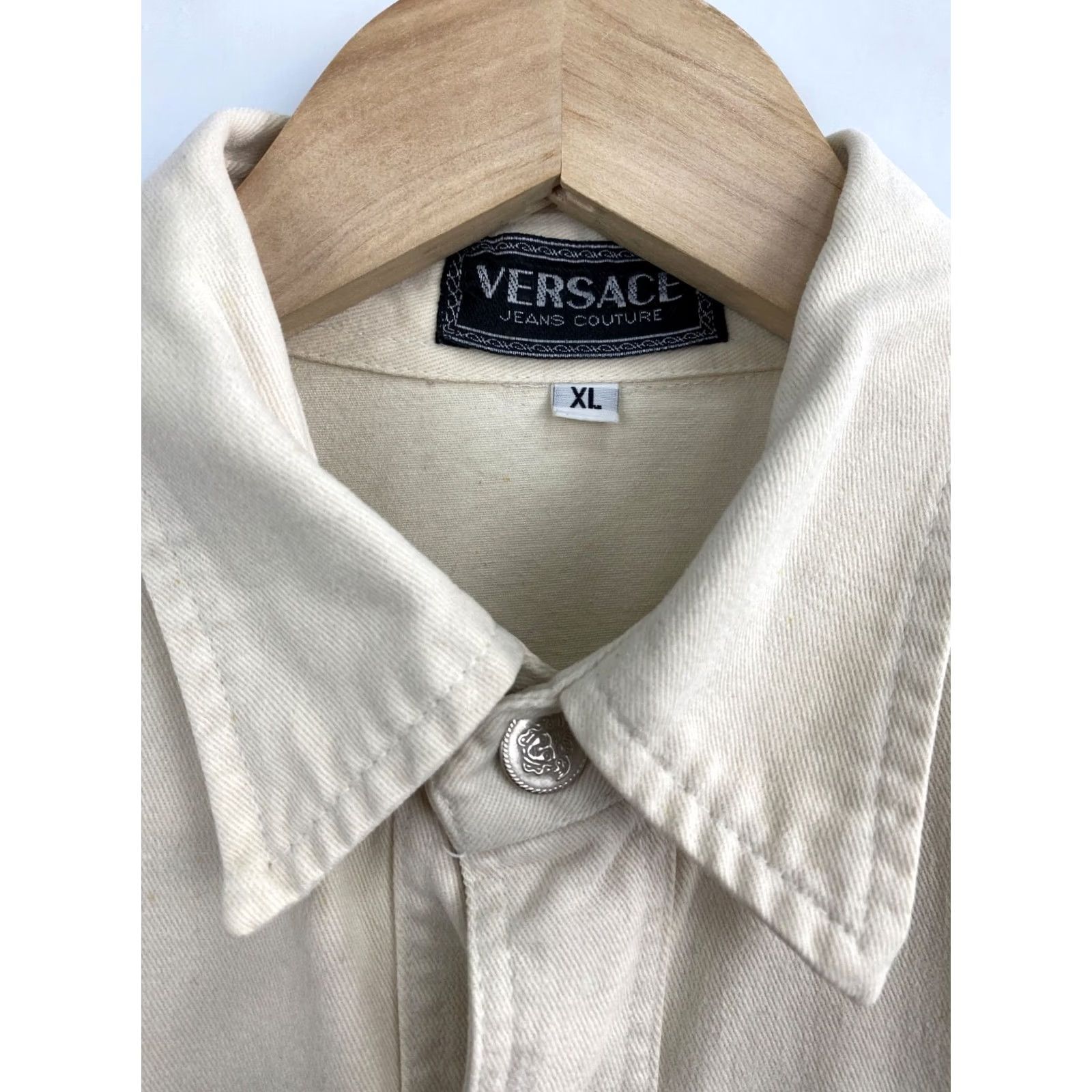 Versace Jeans Couture VINTAGE Versace Jeans Couture Overshirt Jacket Men XL Beige 90s Y2K Retro jacket Size US XL / EU 56 / 4 - 6 Thumbnail