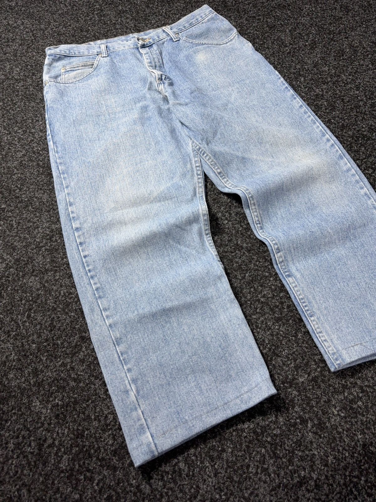 Wrangler 90s Wrangler Western USA Cowboy Light Wash Baggy Jeans Retro Size US 35 - 2 Thumbnail