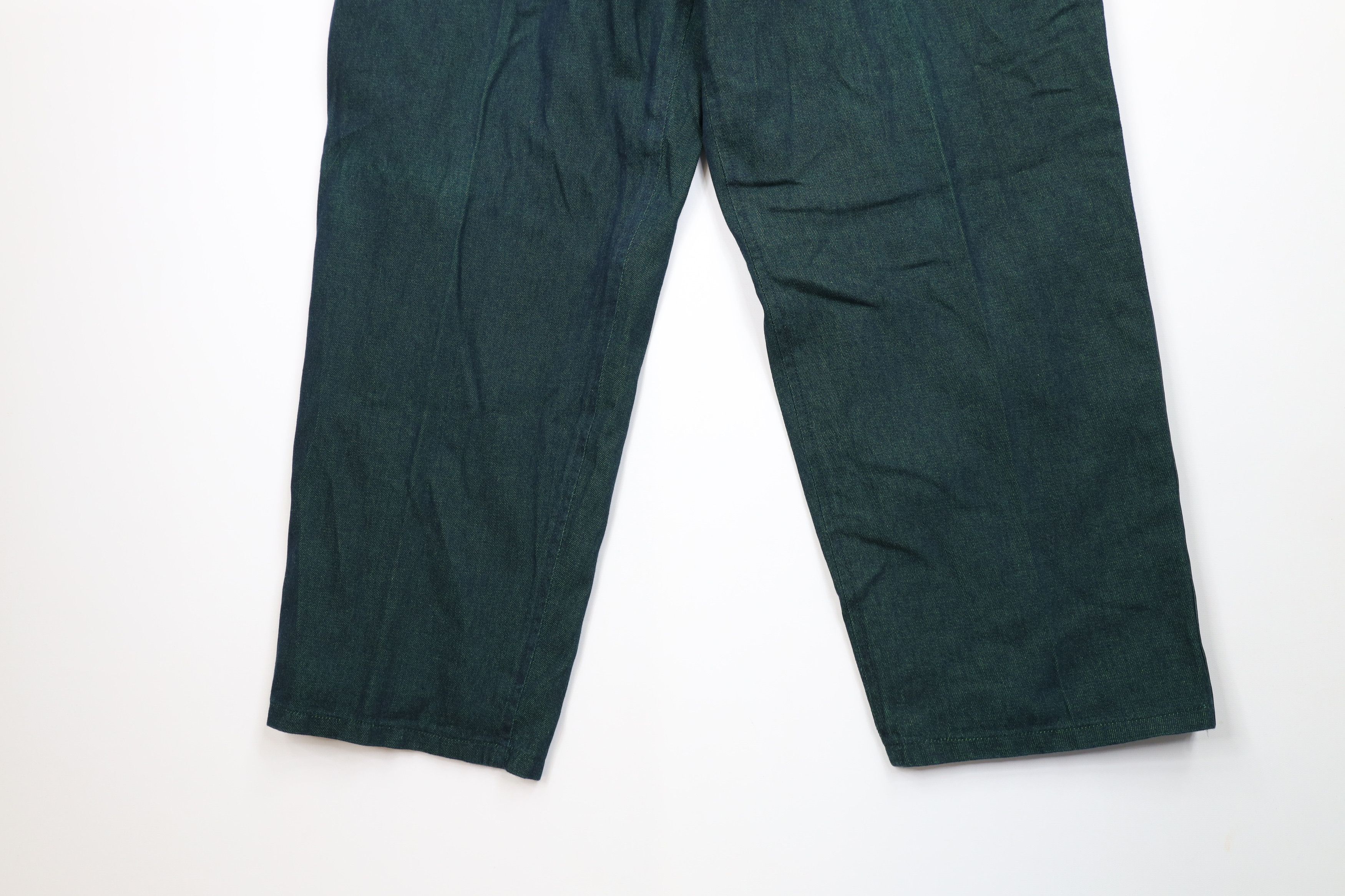 Vintage Vintage 90s Streetwear Trim Baggy Wide Leg Denim Jeans Green Size US 38 / EU 54 - 4 Thumbnail