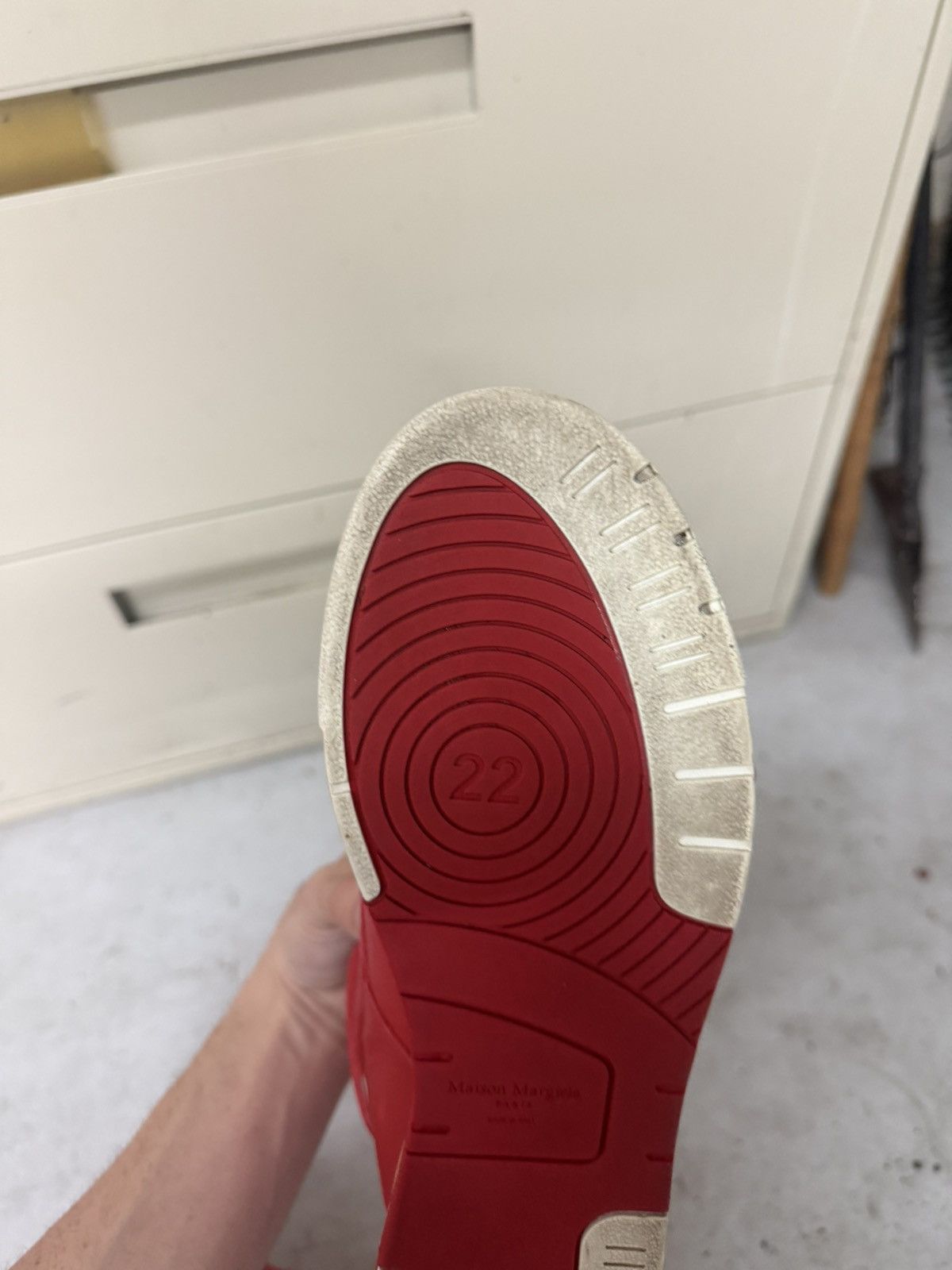 Maison Margiela Maison Margirla DDSTCK Hightop Red Size US 9 / EU 42 - 14 Thumbnail