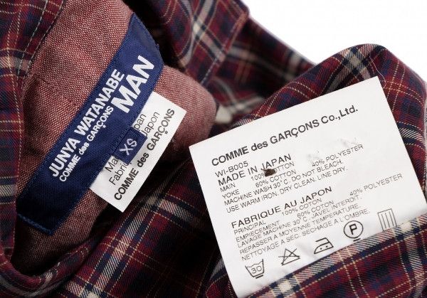 Junya Watanabe Shirt Paneled Check Switch Long Sleeve Red Size US XS / EU 42 / 0 - 12 Thumbnail