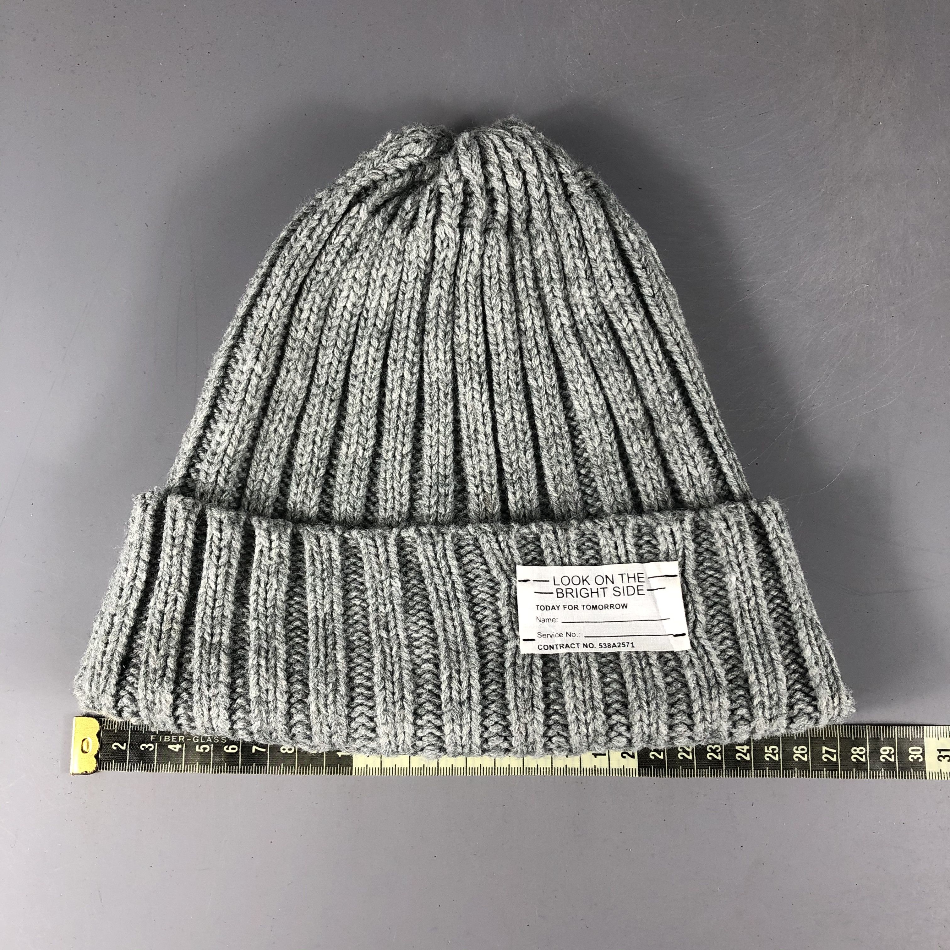 GU × Vintage GU Silver Ribbed Beanie Snow Hat Snow Cap -D830 Size ONE SIZE - 3 Thumbnail