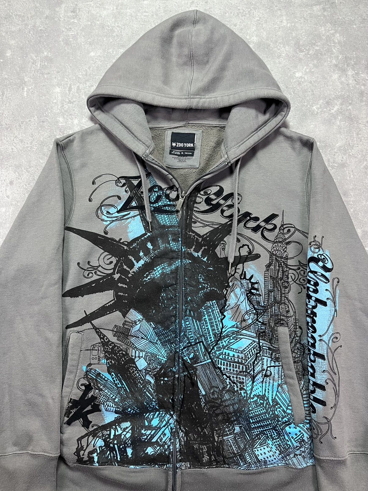 Zoo York 00s Rare Zoo York Liberty Statue Printed Baggy Zip Hoodie XL Size US L / EU 52-54 / 3 - 6 Thumbnail