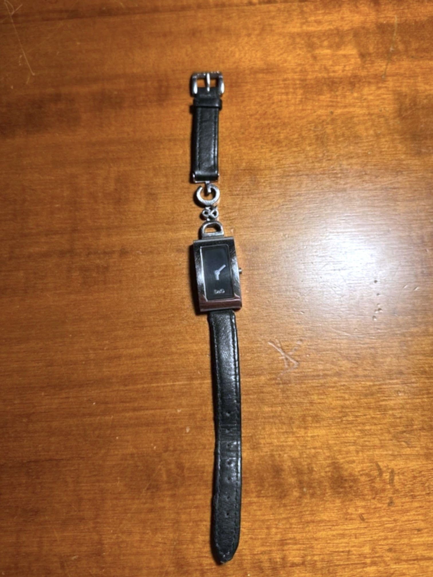 Dolce & Gabbana D&G Time Rectangular Watch Leather Strap c.2000s Size ONE SIZE - 1 Thumbnail