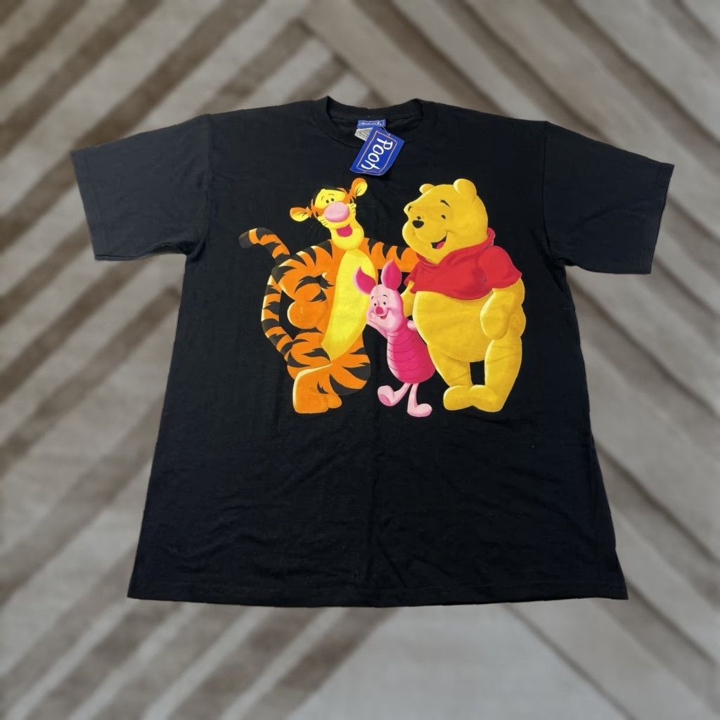 Disney VINTAGE Pooh T-Shirt Disney Adult XL Black Cotton Graphic Print 90s Pooh Pooh Characters 90s Mens Womens Unisex T-Shirt Size US XL / EU 56 / 4 - 1 Thumbnail