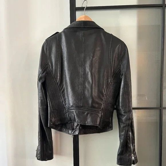 Zara Zara Trafaluc Leather Moto Biker Jacket Size M / US 6-8 / IT 42-44 - 2 Thumbnail