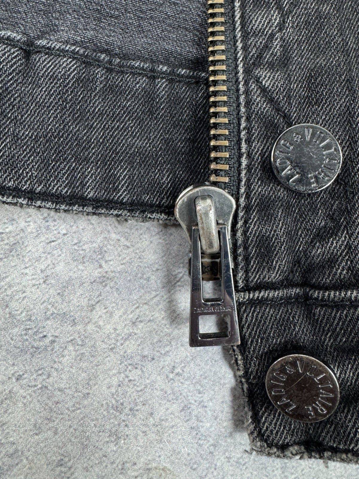Zadig & Voltaire Zadig & Voltaire Kioky Distressed Denim Women’s Black Jacket Size XS / US 0-2 / IT 36-38 - 6 Thumbnail