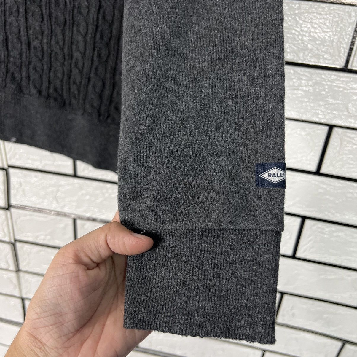 Japanese Brand BALL Hybrid Knitted Crewneck Sweatshirt #4101-C186 Size US M / EU 48-50 / 2 - 8 Thumbnail