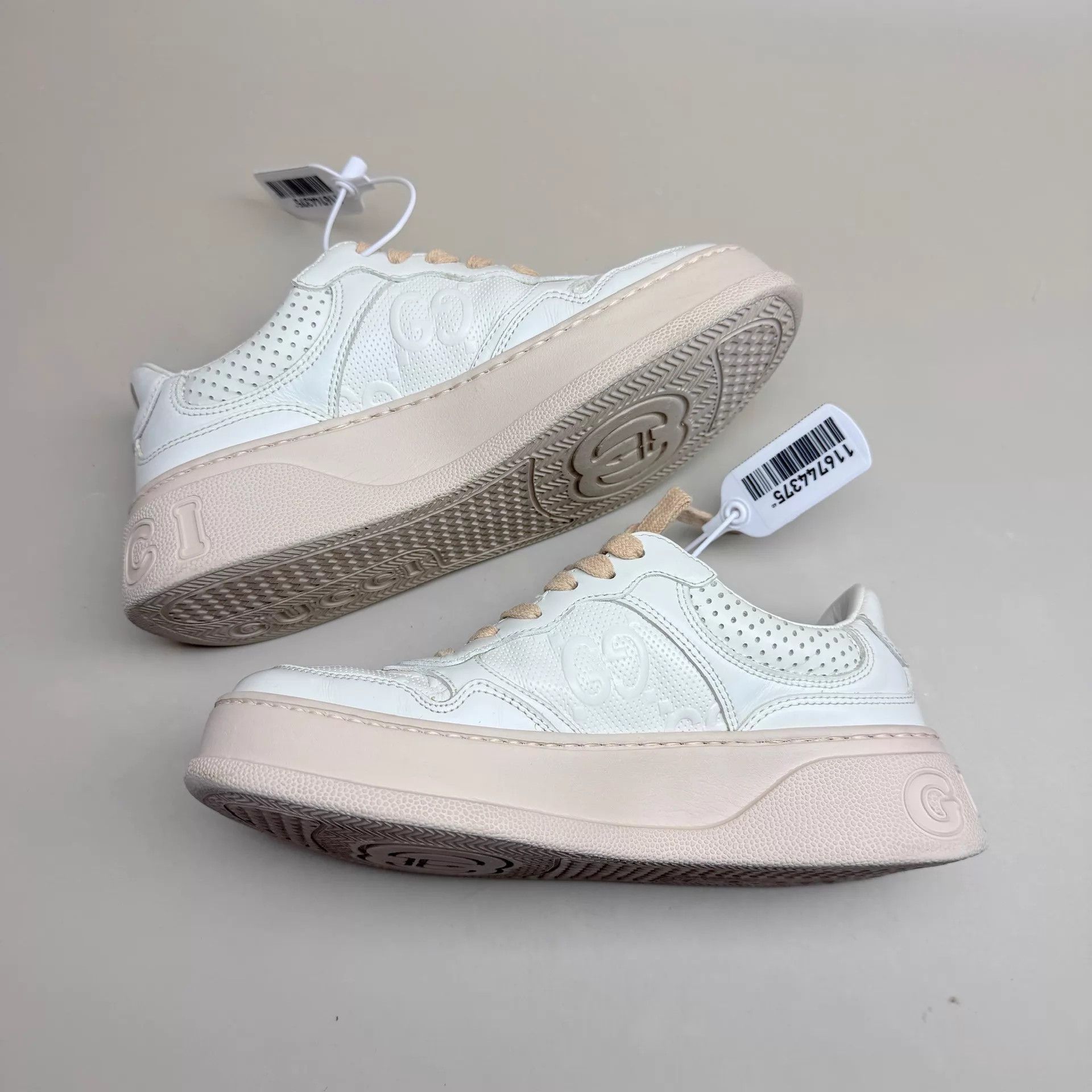 Gucci GUCCI White Pink Double G Creme Women's 35 99 New Size US 4.5 / IT 34.5 - 5 Thumbnail