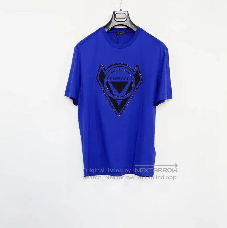 Versace Versace L-size Blue Cotton Short Sleeve T-shirt . Size US L / EU 52-54 / 3 - 1 Thumbnail