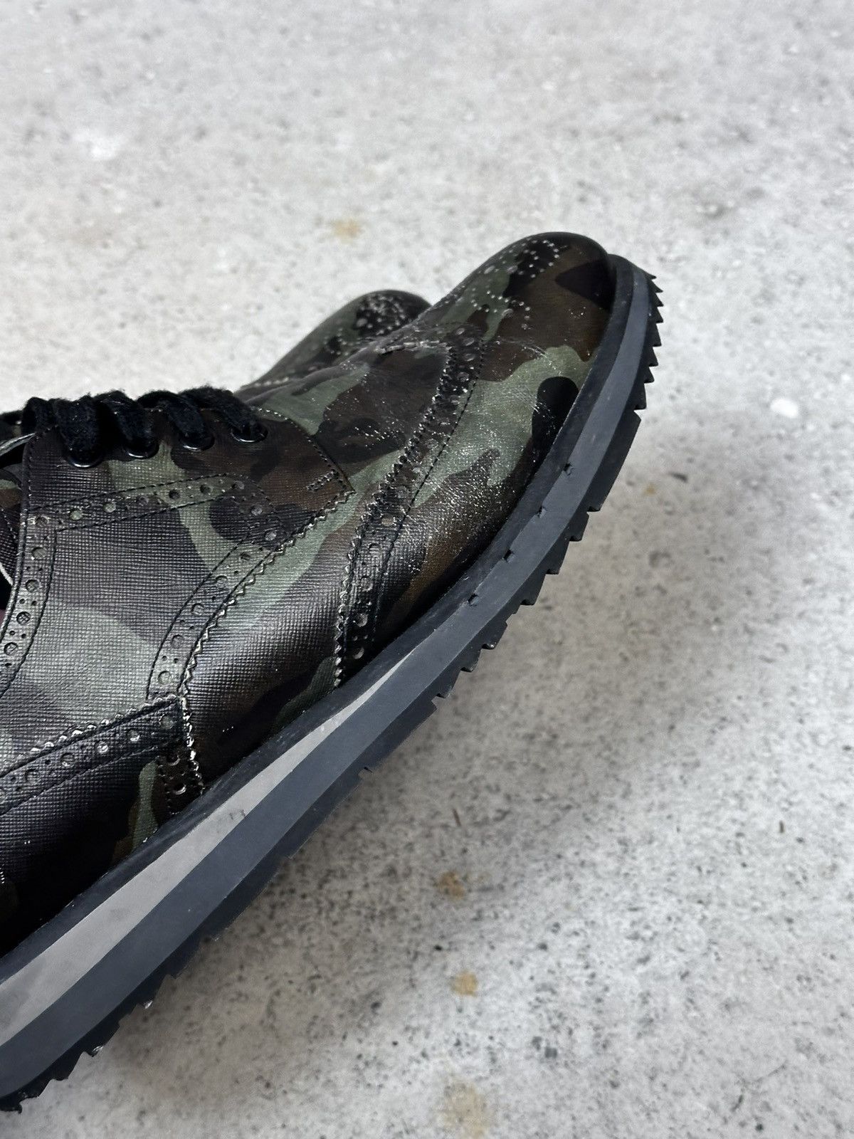 Prada Prada Mens Camo Full Brogue Derby Shoes size - 44/45 us - 11 Size US 11 / EU 44 - 13 Thumbnail