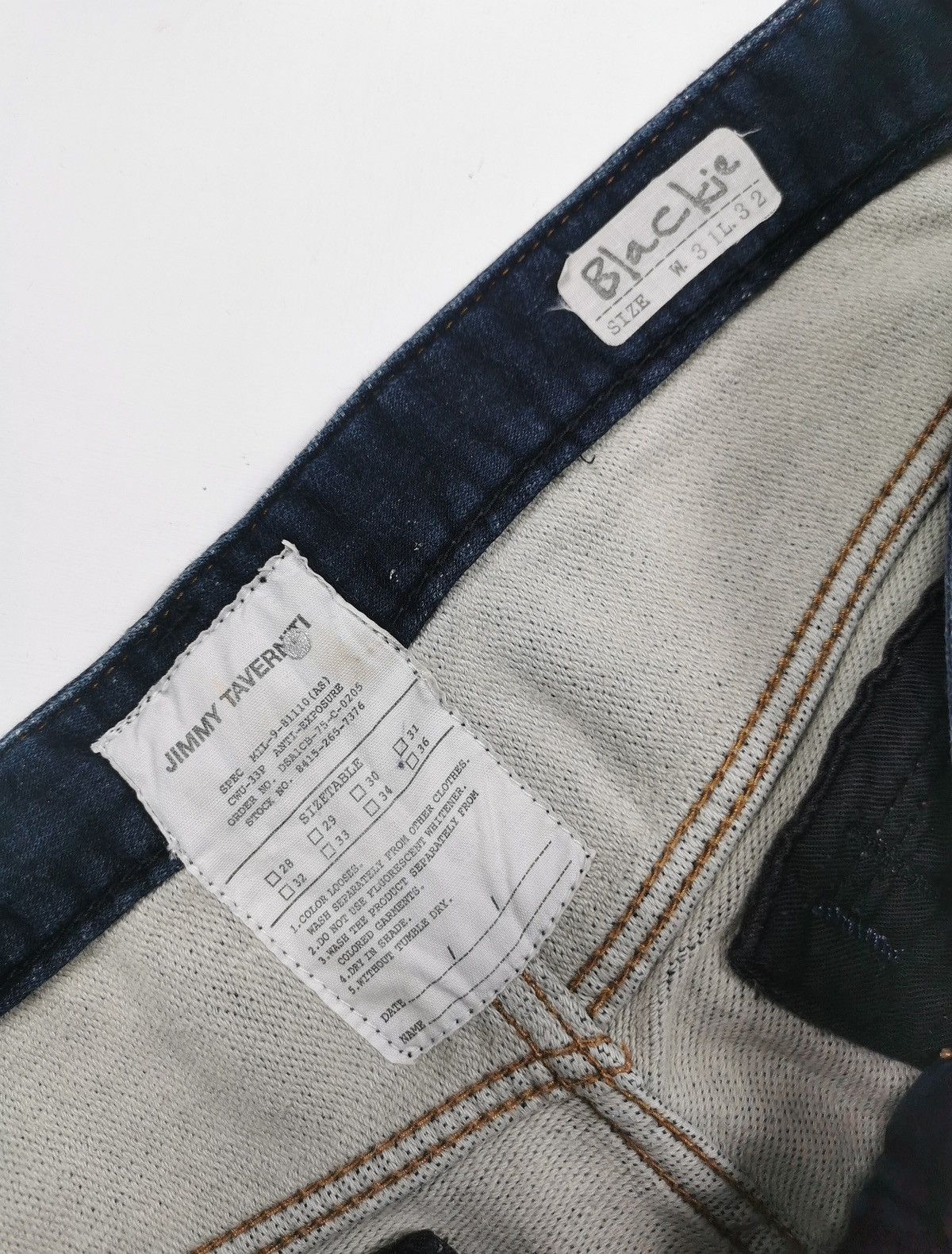 Japanese Brand Jimmy Taverniti Blackie Paint Splash Boro Slim Stretch Jeans Size US 32 / EU 48 - 10 Thumbnail