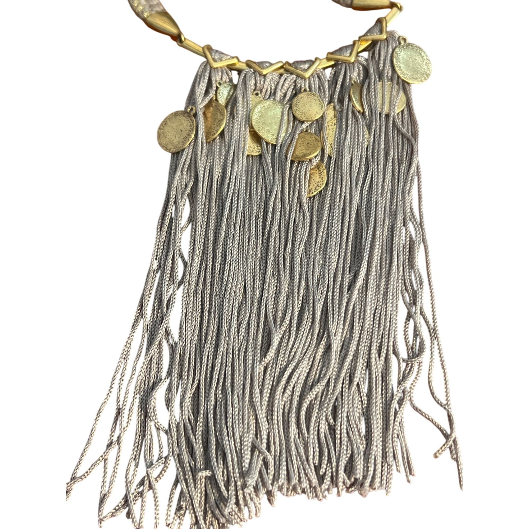 Other Stella & Dot Samar Fringe Necklace Tan Gold Tone Tassel Chok Size ONE SIZE - 2 Thumbnail