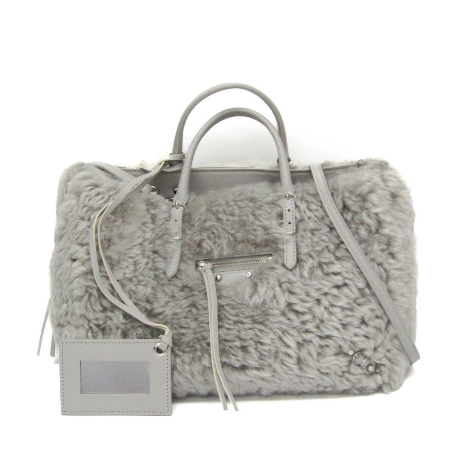 Balenciaga Balenciaga Paper A6 370926 Women's Leather,Leather Handbag,Shoulder Bag Gray Size ONE SIZE - 1 Thumbnail