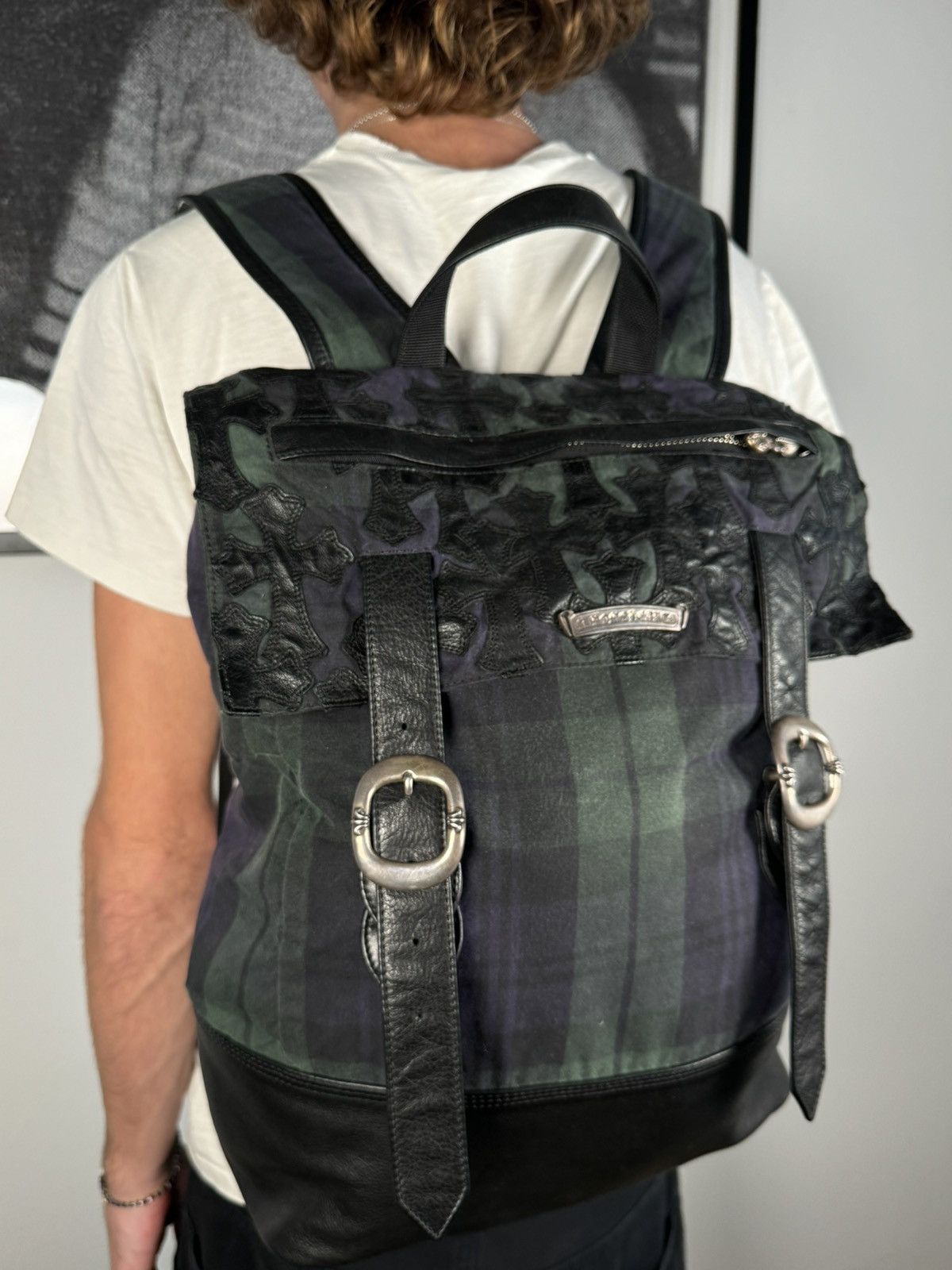 Chrome Hearts ULTIMATE GRAIL🏁EARLY 2000'S PLAID CROSS PATCH MOTO BACKPACK Size ONE SIZE - 1 Thumbnail