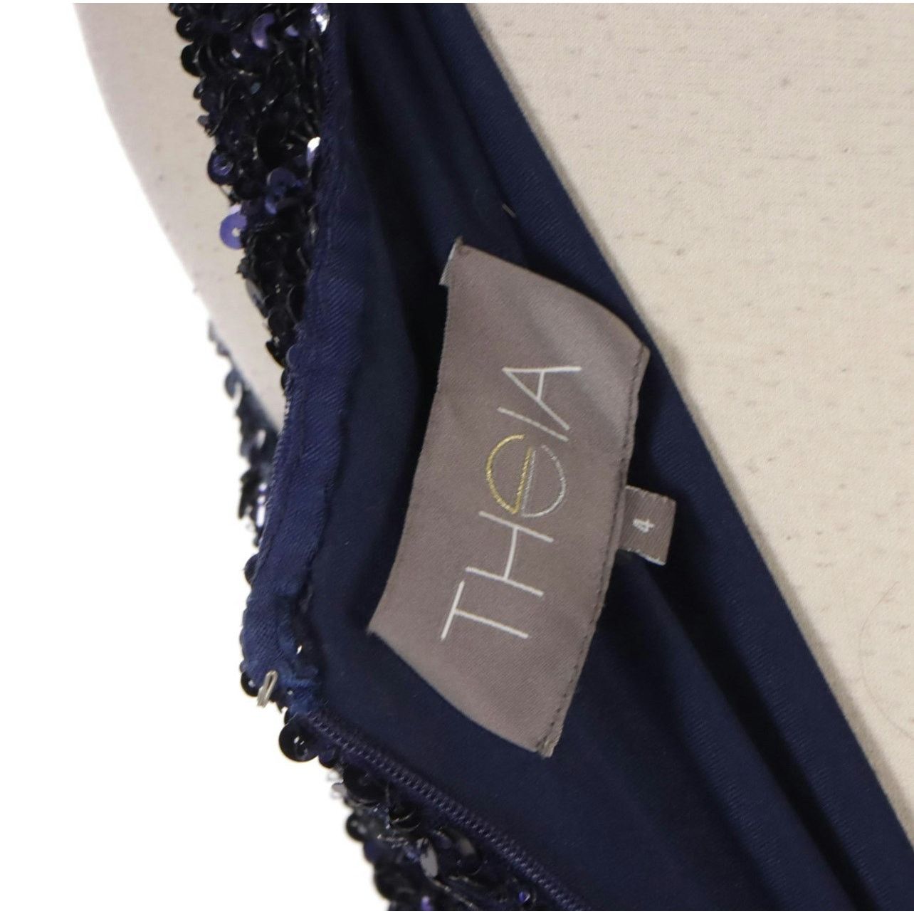 Other Theia Blue Sequined One-Shoulder Evening Dress - Size 4 Size S / US 4 / IT 40 - 5 Thumbnail
