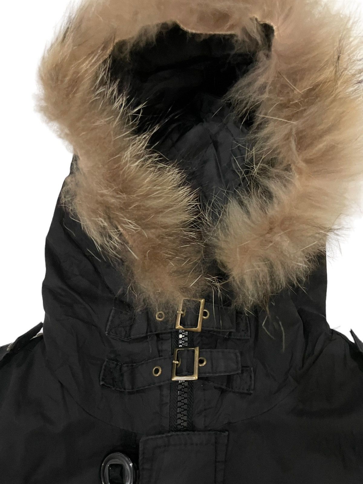 Japanese Brand × Vintage TRIBE Raccoon Fur Hooded Puffer Bondage Punk Jacket Size US M / EU 48-50 / 2 - 7 Thumbnail