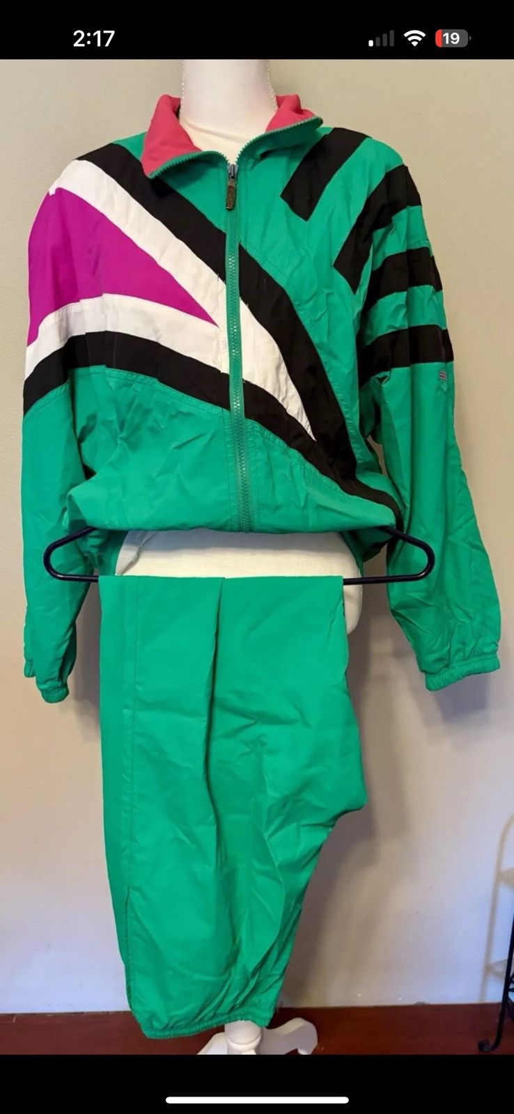 Vintage Head Tracksuit Jacket Pants women M 1980s Retro