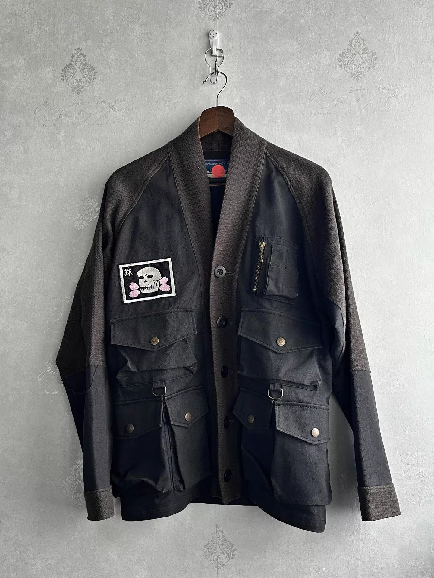 Blackmeans Blackmeans 00s Black Pocket Embroidered Jacket Size US S / EU 44-46 / 1 - 2 Thumbnail