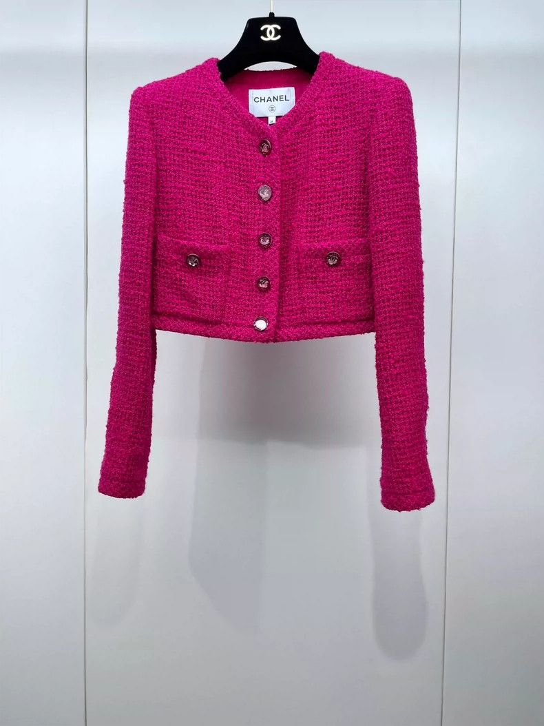 Chanel Chanel Rose-red tweed short jacket 2504-Nextarrow Size XS / US 0-2 / IT 36-38 - 1 Thumbnail