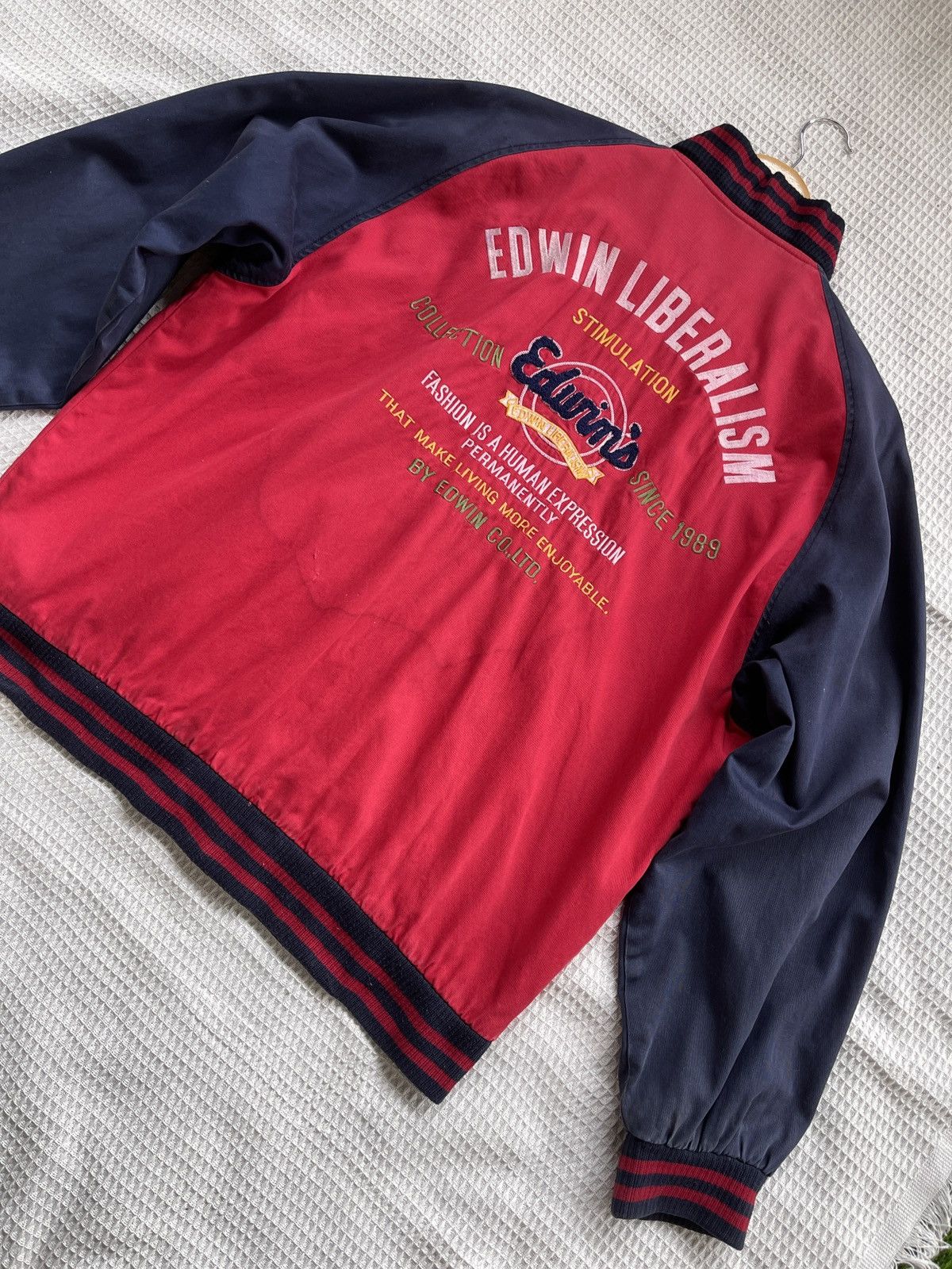 Edwin Rare🔥Vintage Edwin Varsity Jacket Embroidery Logo Size US XL / EU 56 / 4 - 8 Thumbnail