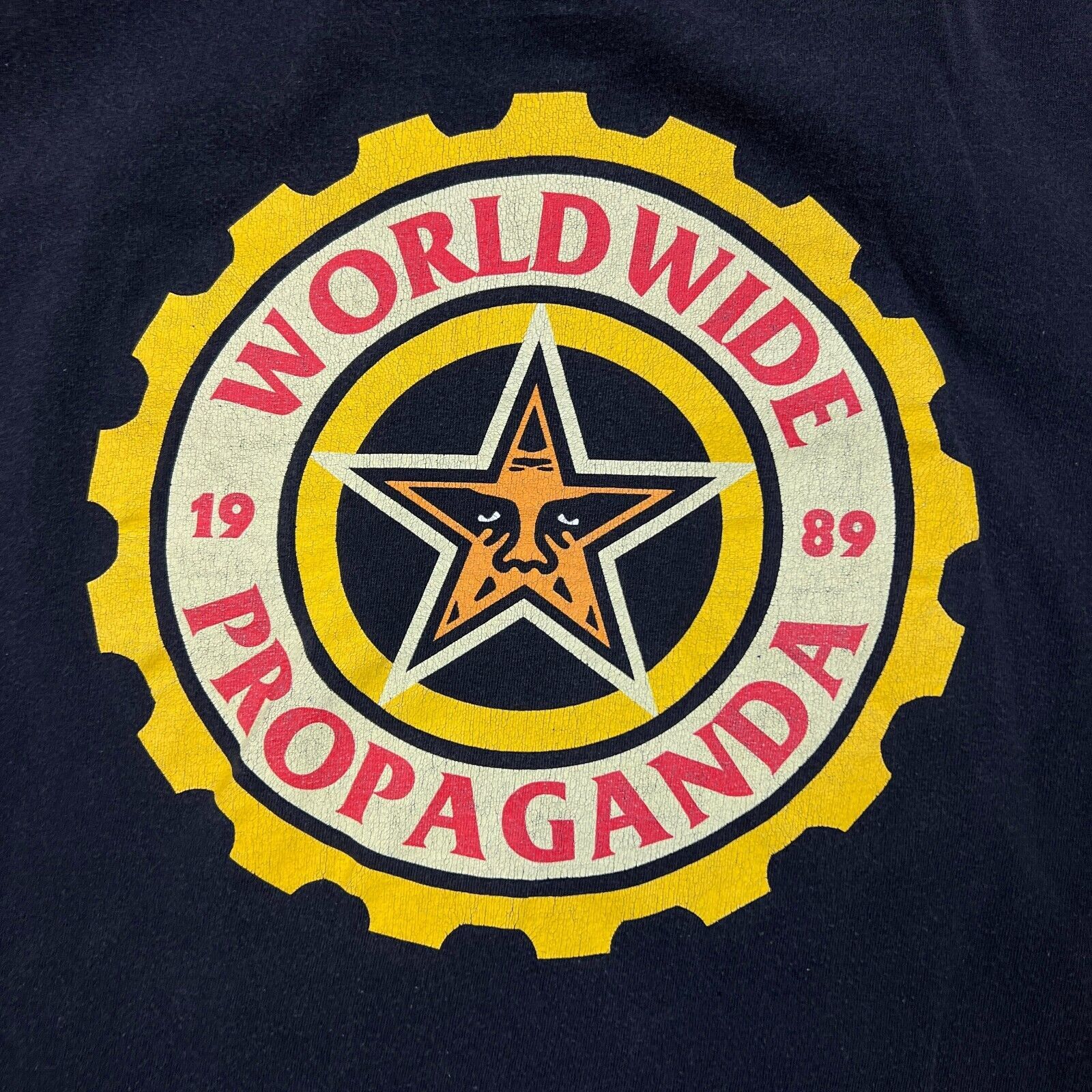 Obey × Vintage Obey T Shirt 1989 Worldwide Propaganda Short Sleeve Tee Size US L / EU 52-54 / 3 - 2 Thumbnail