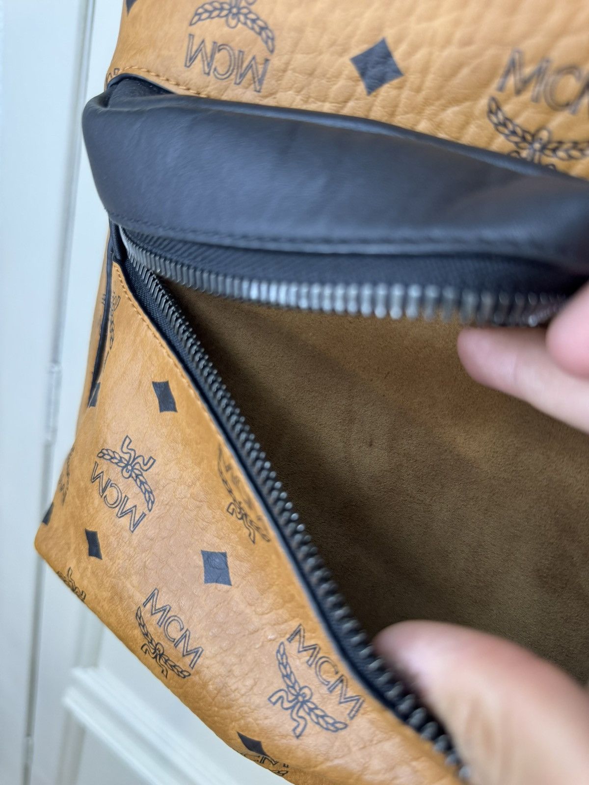 MCM MCM Backpack Cognac/Black Size 38 - 10 Thumbnail
