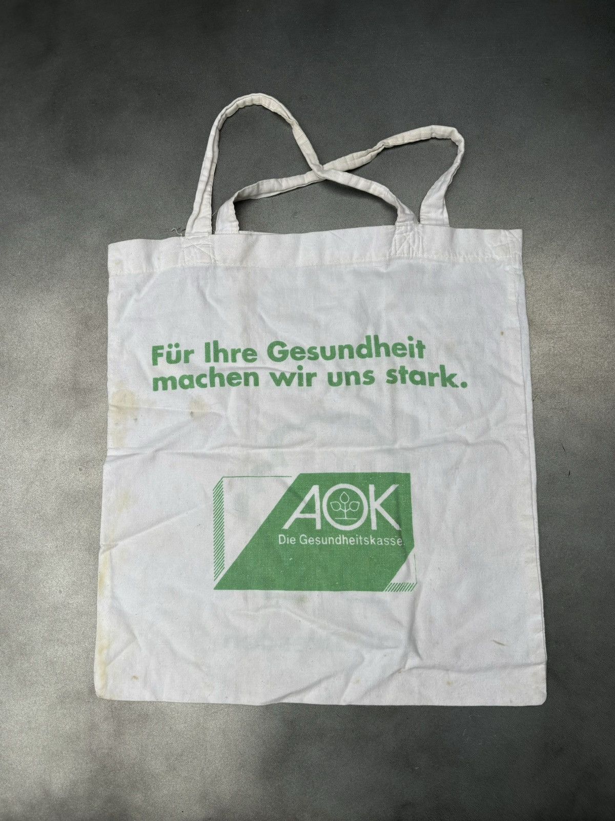 Vintage Vintage Tote Bag AOK Plus Insurance Dresden Germany Cotton Size ONE SIZE - 2 Thumbnail