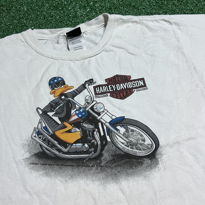 Harley Davidson Harley Davidson Daffy Duck Graphic Tee Looney Tunes Y2K ...