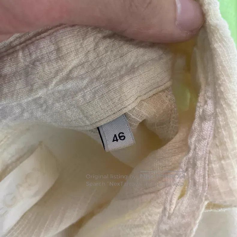 Our Legacy Our Legacy Beige checkered pleated loose linen shirt Size US S / EU 44-46 / 1 - 5 Thumbnail