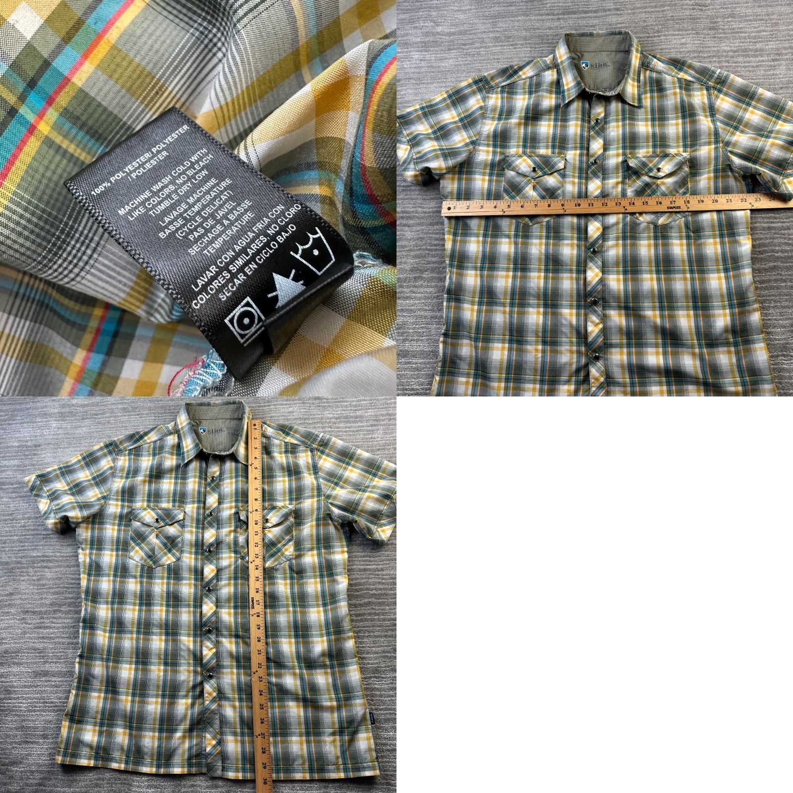 Vintage Kuhl Shirt Mens Large Yellow Western Pearl Snap Outdoors Hiking Shirt Size US L / EU 52-54 / 3 - 8 Thumbnail
